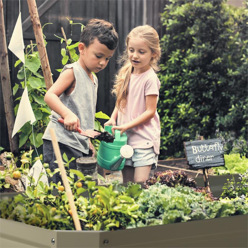 Blumfeldt High Grow Straight, vyvýšený záhon, 180 x 60 x 90 cm, 970 l, oceľ, pozinkovaný, béžový – Obrázok 2