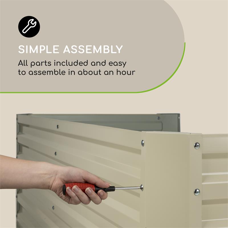 Blumfeldt High Grow Straight, vyvýšený záhon, 180 x 60 x 90 cm, 970 l, oceľ, pozinkovaný, béžový – Obrázok 4