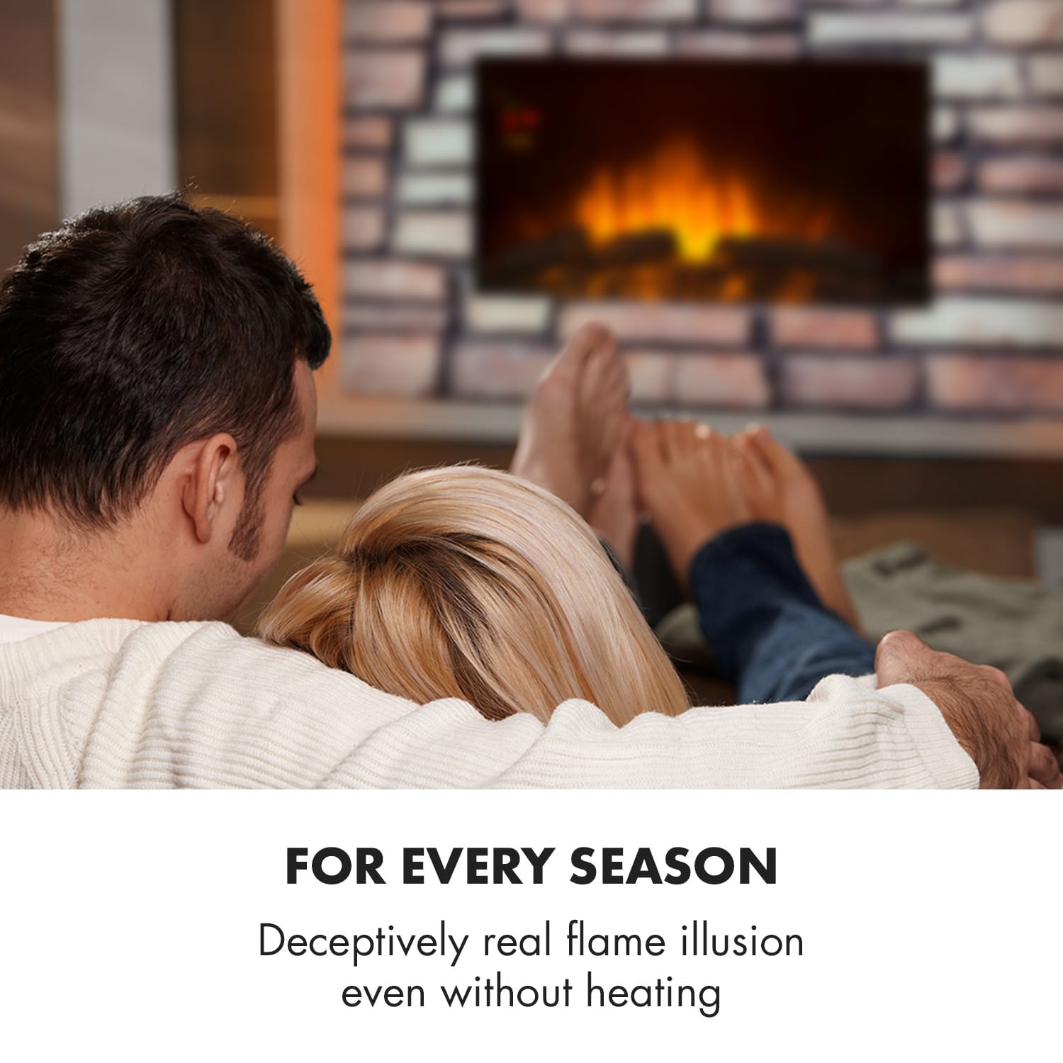 Klarstein Colmar, elektrický krb, 2000 W, sklo, 7 farieb LED diód, diaľkové ovládanie – Obrázok 3