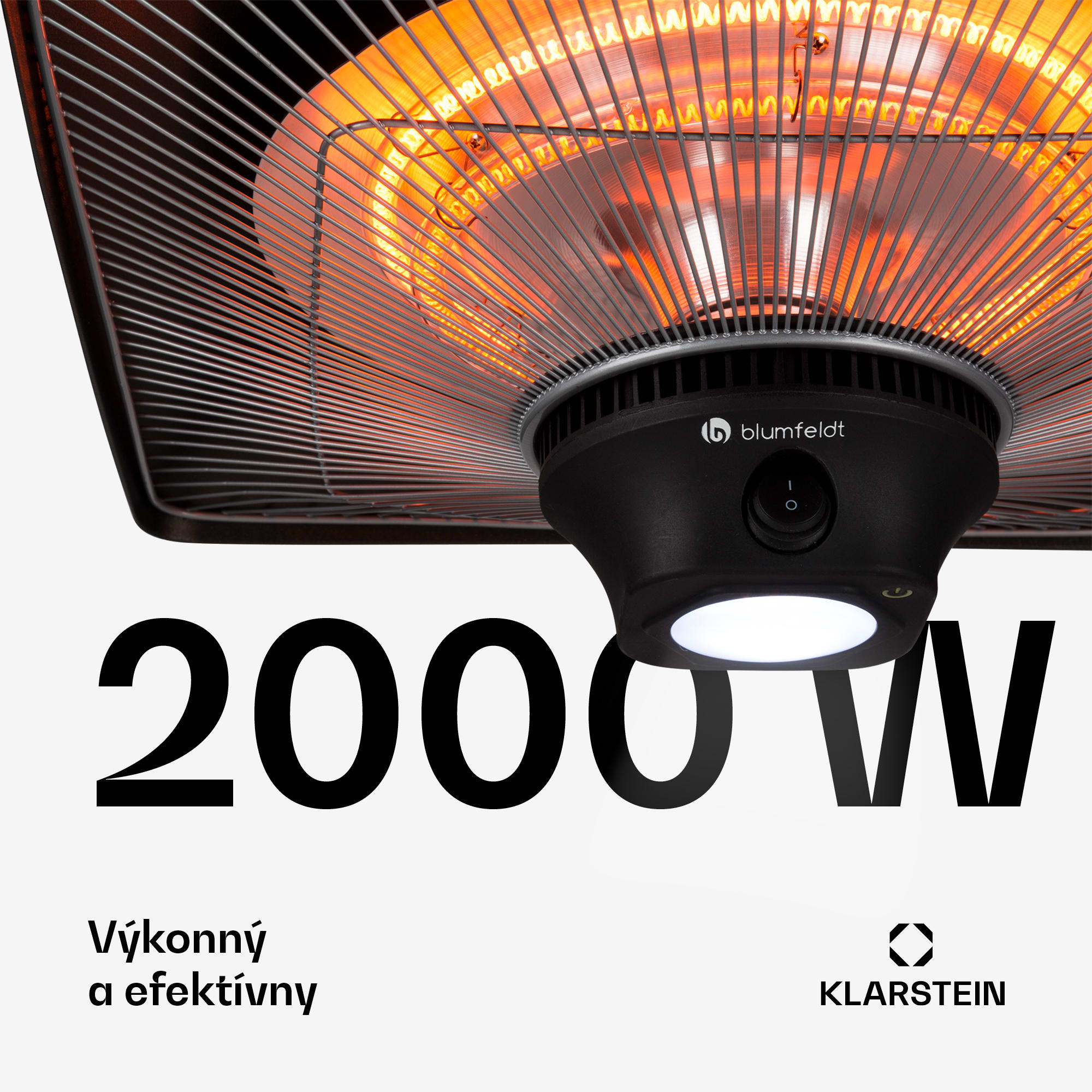 Blumfeldt Heat Square, infračervený ohrievač, 1000 / 2000 W, uhlíkové výhrevné teleso, IP34, LED – Obrázok 5