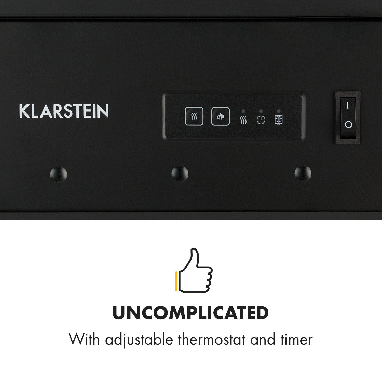 Klarstein Bormio, elektrický krb, 950/1800 W, termostat, týždenný časovač, čierny – Obrázok 4