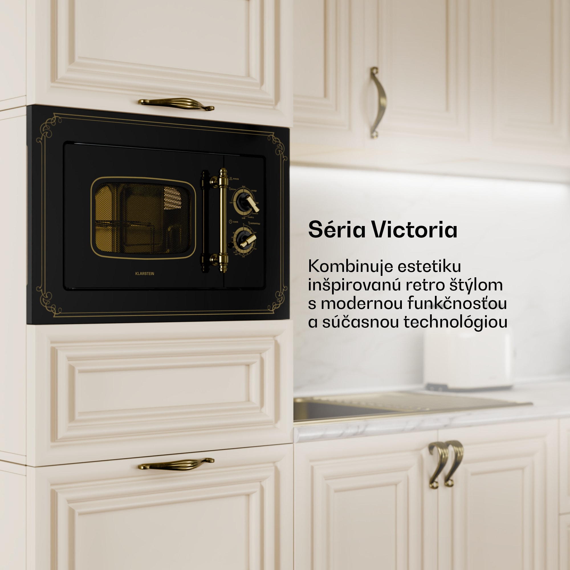 Klarstein Victoria 20, vstavaná mikrovlnná rúra, 20 l, 800 W, gril: 1000 W, čierna – Obrázok 2