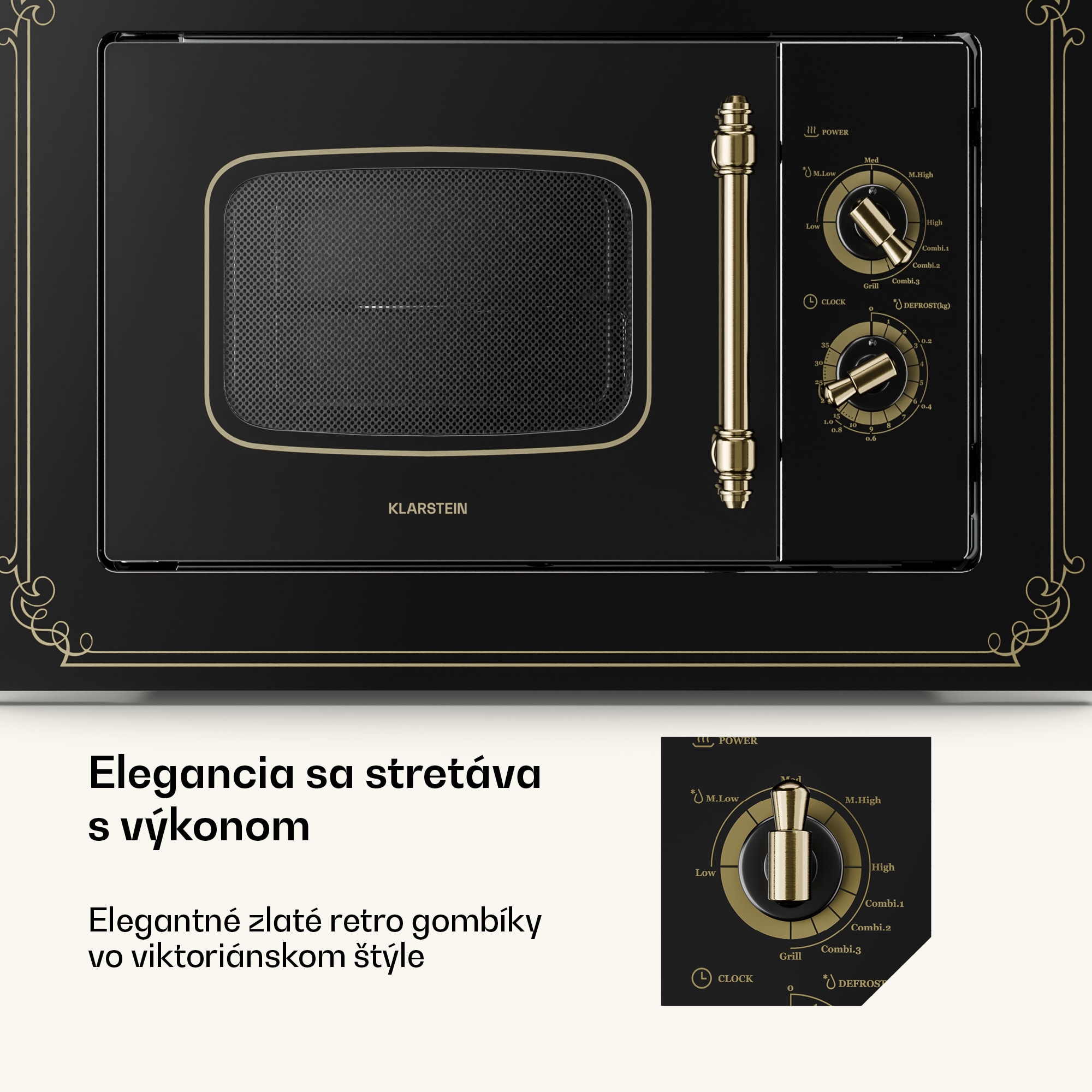 Klarstein Victoria 20, vstavaná mikrovlnná rúra, 20 l, 800 W, gril: 1000 W, čierna – Obrázok 3