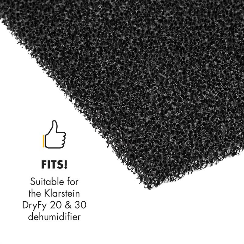 Klarstein Filter s aktívnym uhlím do odvlhčovača vzduchu DryFy 20 & 30, 20 x 23,1 cm, náhradný filter – Obrázok 3