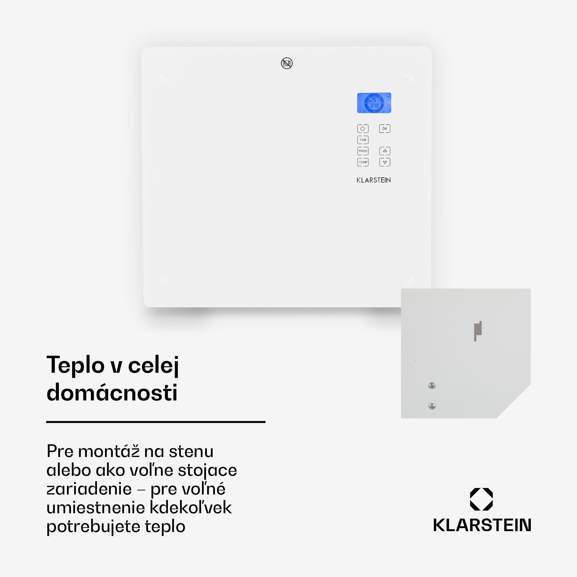 Klarstein Norderney, konvektor, 1000 W, termostat, časovač, 20 m², biely – Obrázok 4