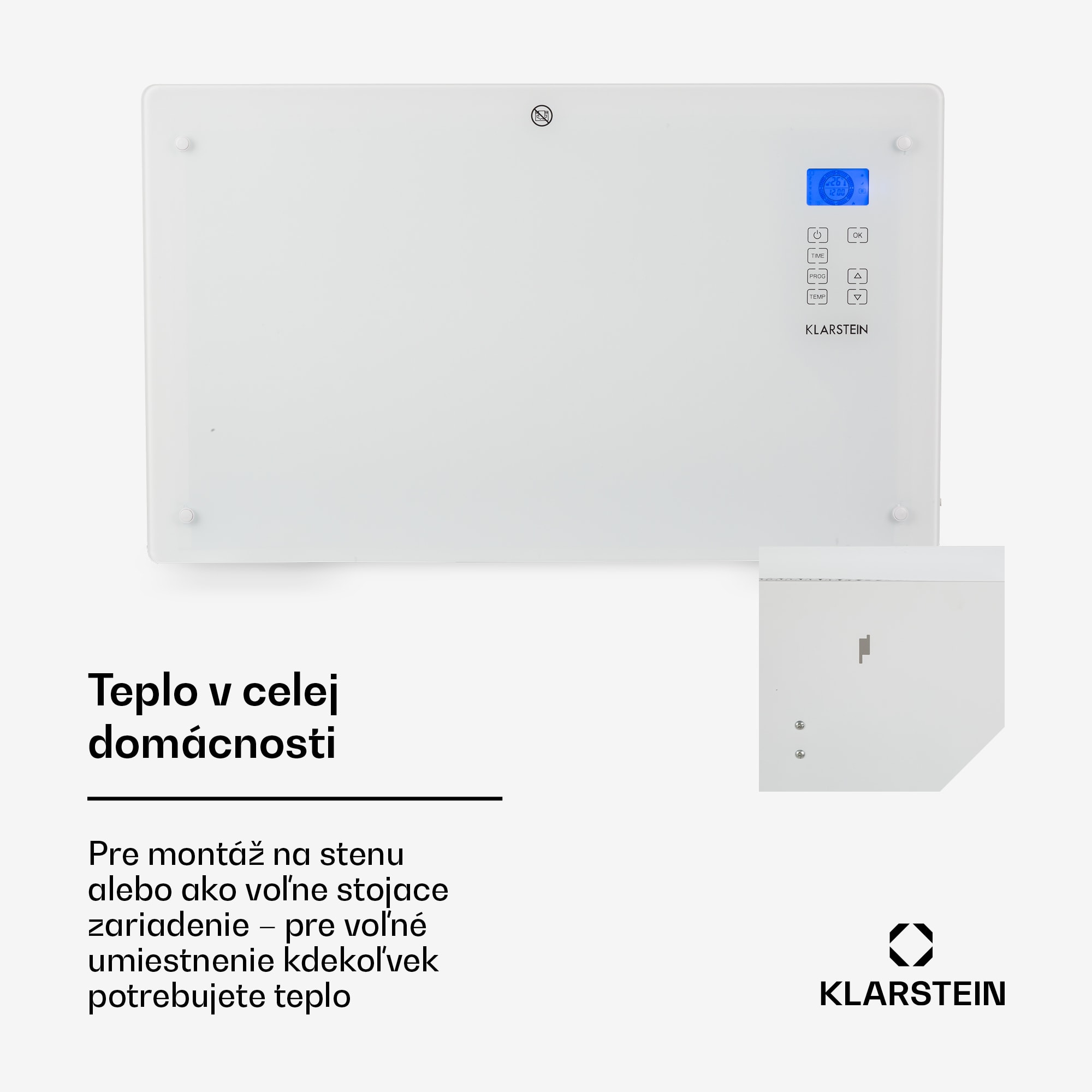 Klarstein Norderney, konvektor, 2000 W, termostat, časovač, 30 m², biely – Obrázok 4