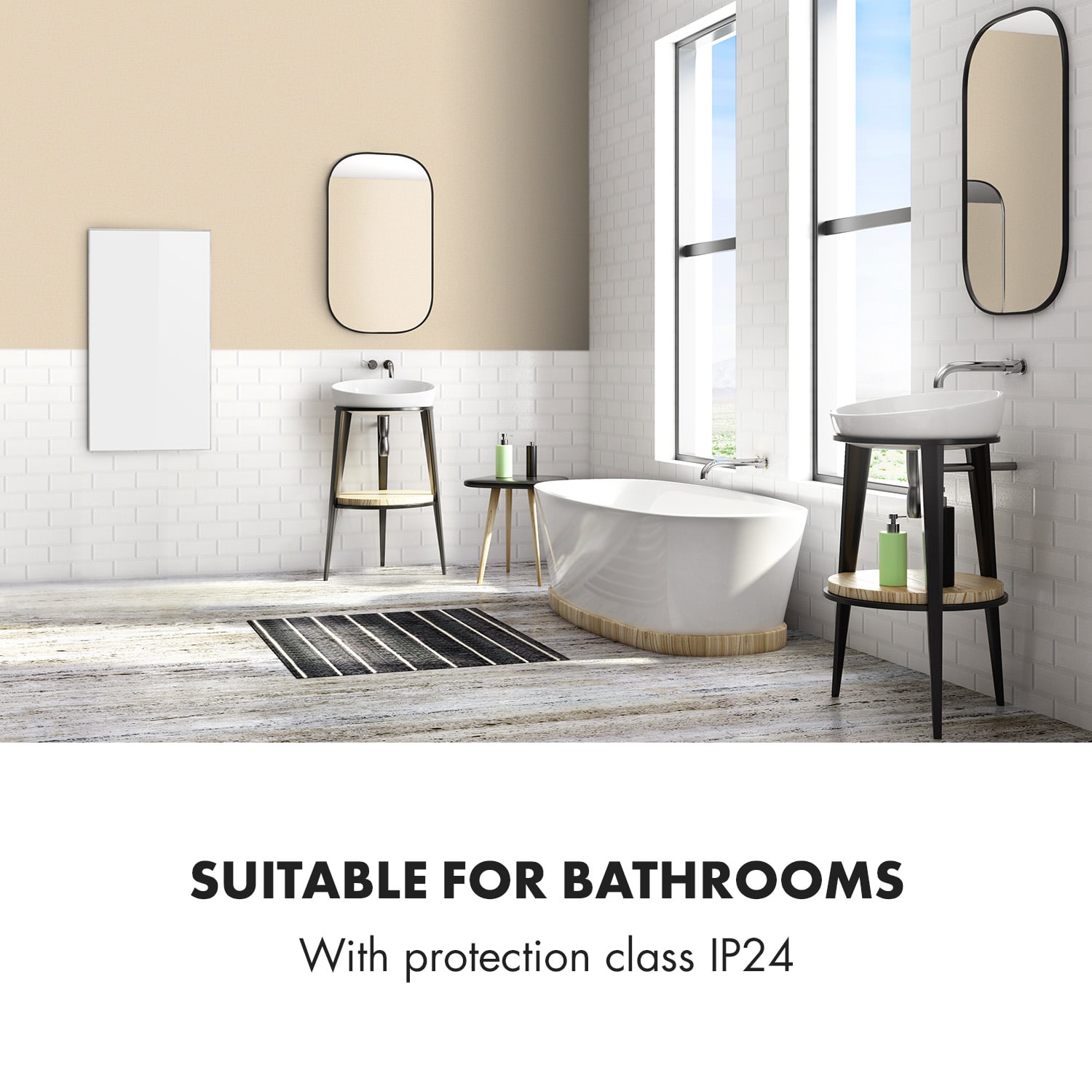 Klarstein Wonderwall 45, infračervený ohrievač, 50 x 90 cm, 450 W, týždenný časovač, IP24 – Obrázok 4