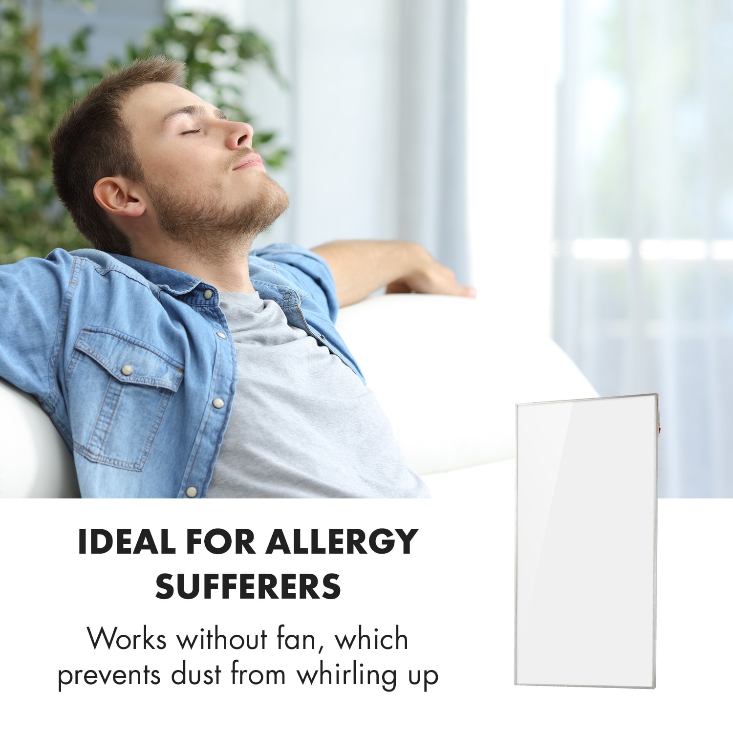 Klarstein Wonderwall 45, infračervený ohrievač, 50 x 90 cm, 450 W, týždenný časovač, IP24 – Obrázok 5