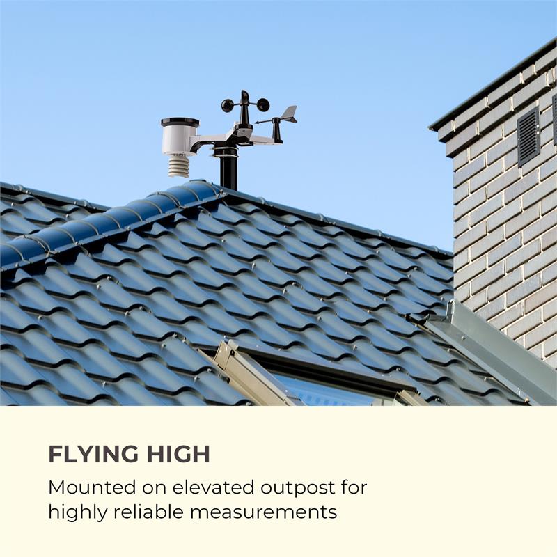 Waldbeck Huygens, profesionálna meteorologická stanica, 6 v 1, farebný displej, WiFi, aplikácia – Obrázok 3