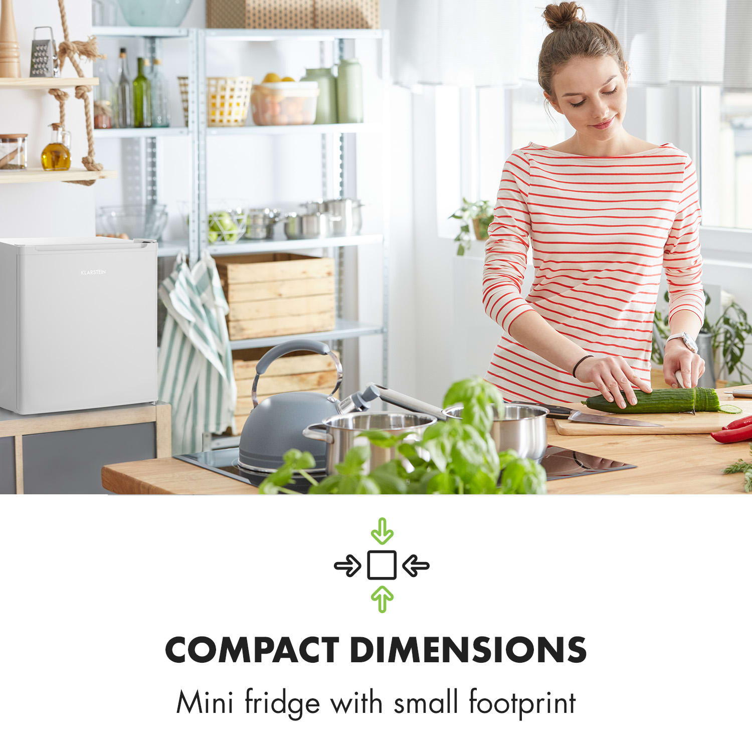 Klarstein Snoopy Eco, mini chladnička, mraziaci priečinok, 41 l, energet. trieda F, 39 dB, čierna – Obrázok 2