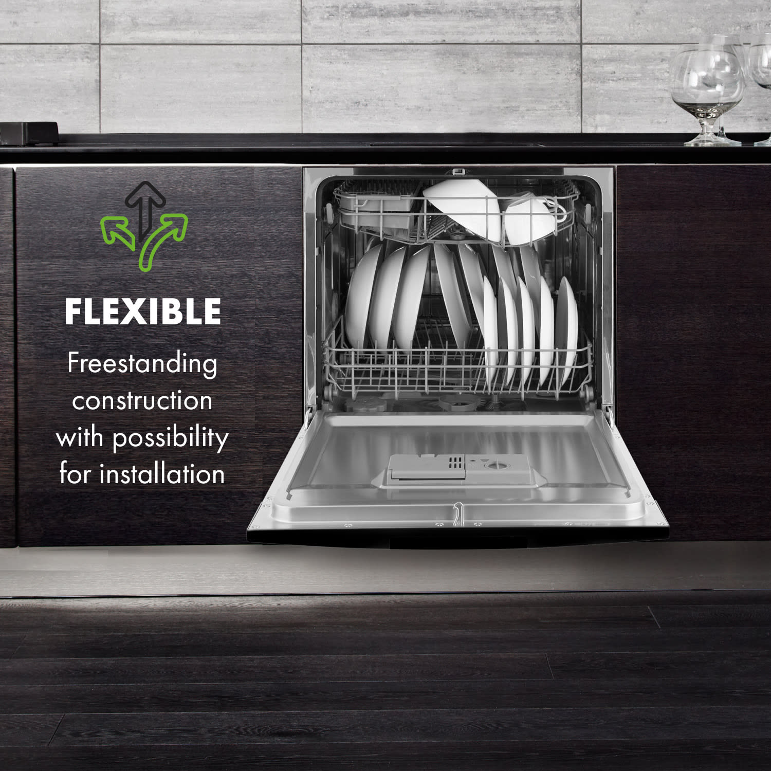 Klarstein Amazonia 8 Neo, stolná umývačka riadu, 8 programov, LED displej, čierna – Obrázok 2