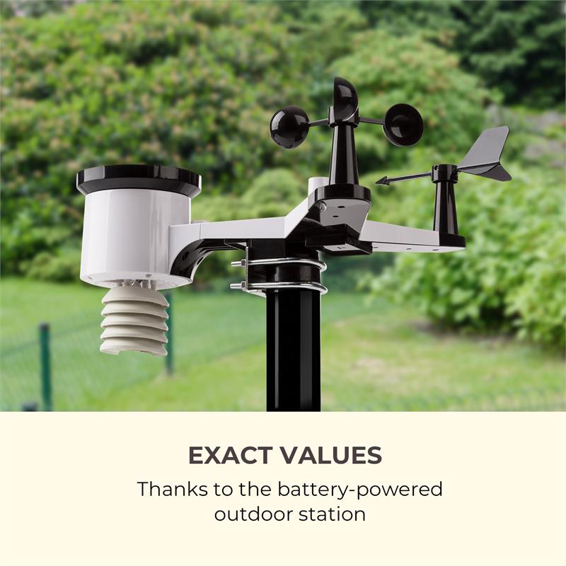 Waldbeck Halley, profesionálna meteorologická stanica, merania 6 v 1, senzor do vnútorného a vonkajšieho prostredia, WiFi, aplikácia – Obrázok 3