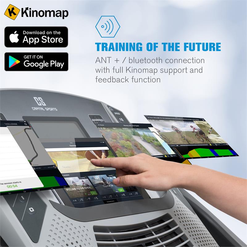 Capital Sports Infinity Pro 2.0, bežecký pás, 6,5 HP, BT/ANT+, aplikácia Kinomap, LCD – Obrázok 3