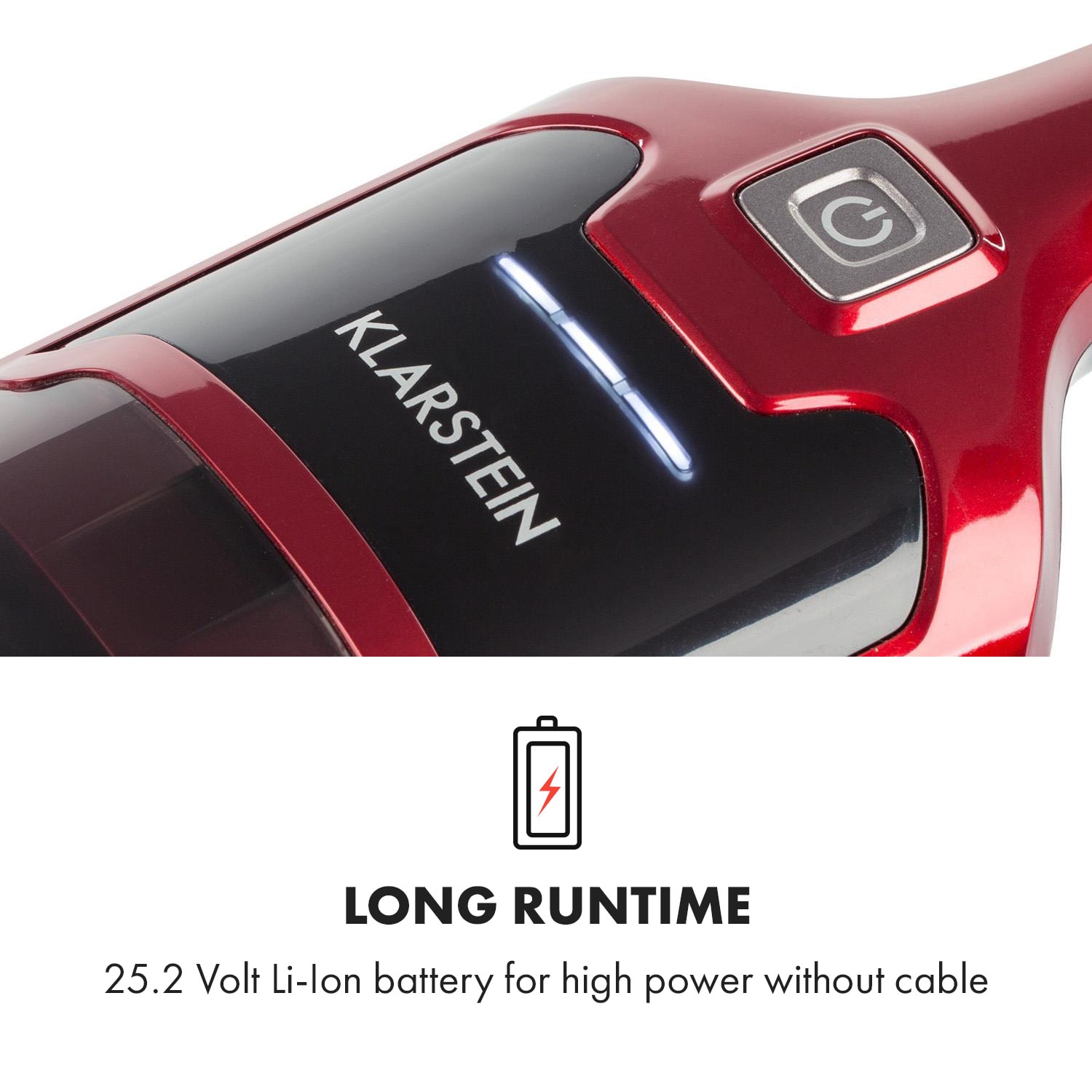 Klarstein TurboHybrid, vysávač, podlahový a ručný vysávač, metalický červený – Obrázok 5