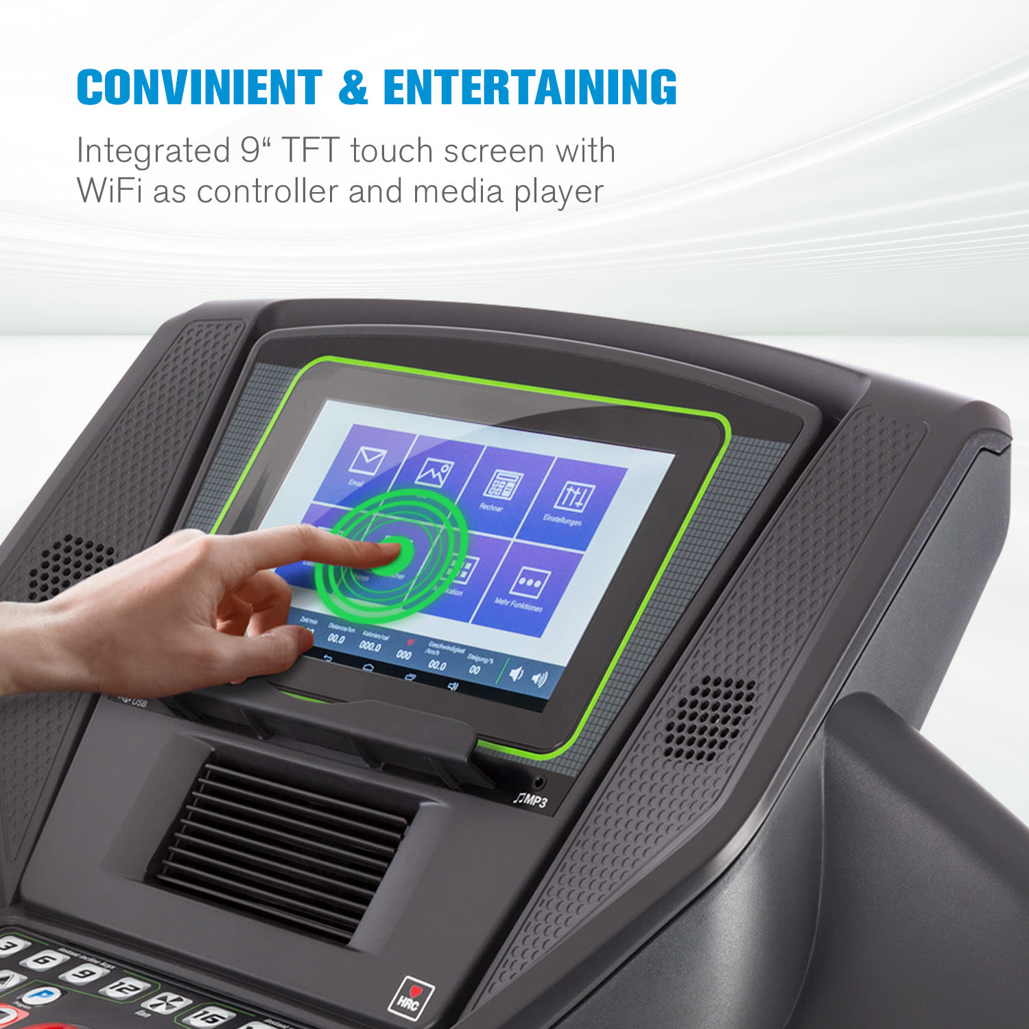 Capital Sports Infinity Track 6.0 Touch, bežecký pás, 5,5 HP, Wi-Fi, 9" dotyková obrazovka – Obrázok 2