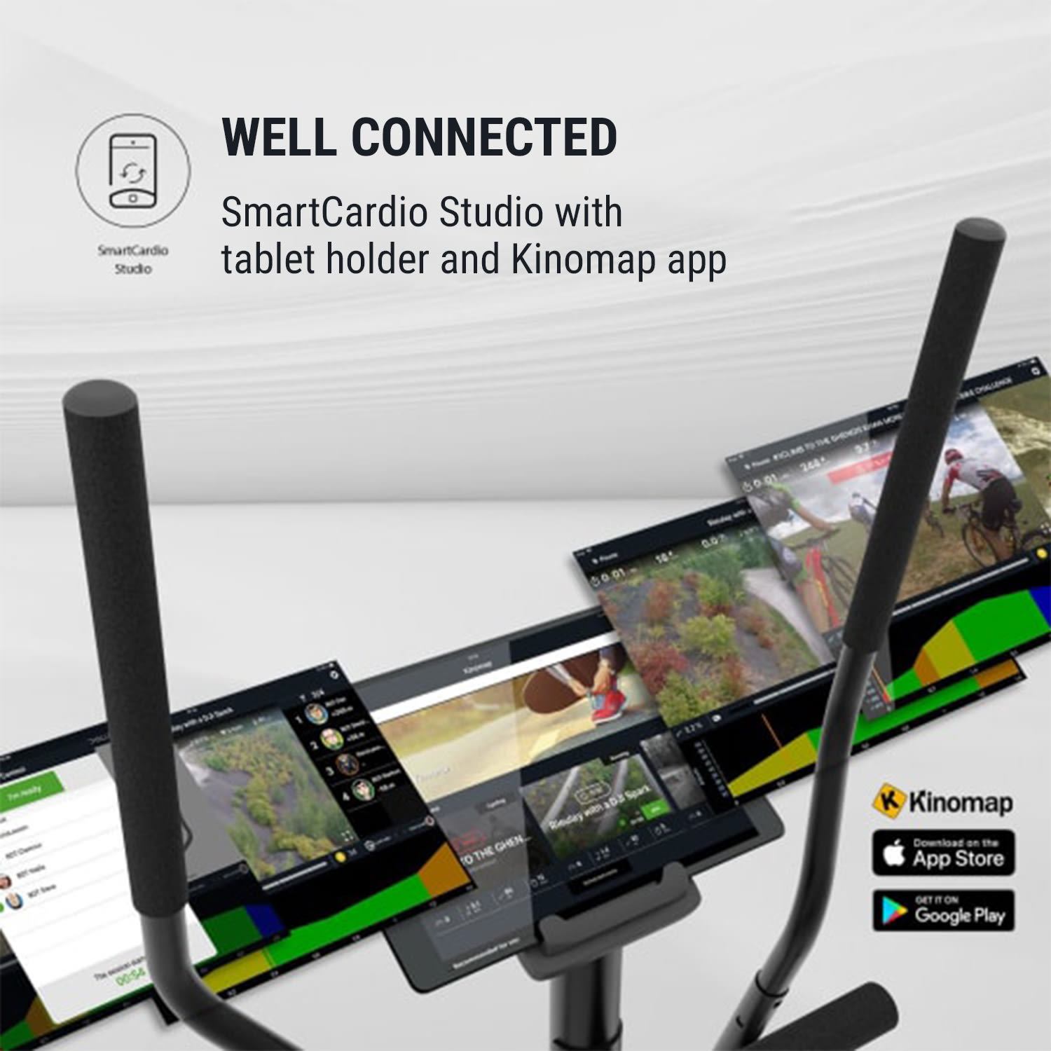 KLARFIT Myon Cross, eliptický trenažér, záťažové koleso 12 kg, SilentBelt System – Obrázok 4