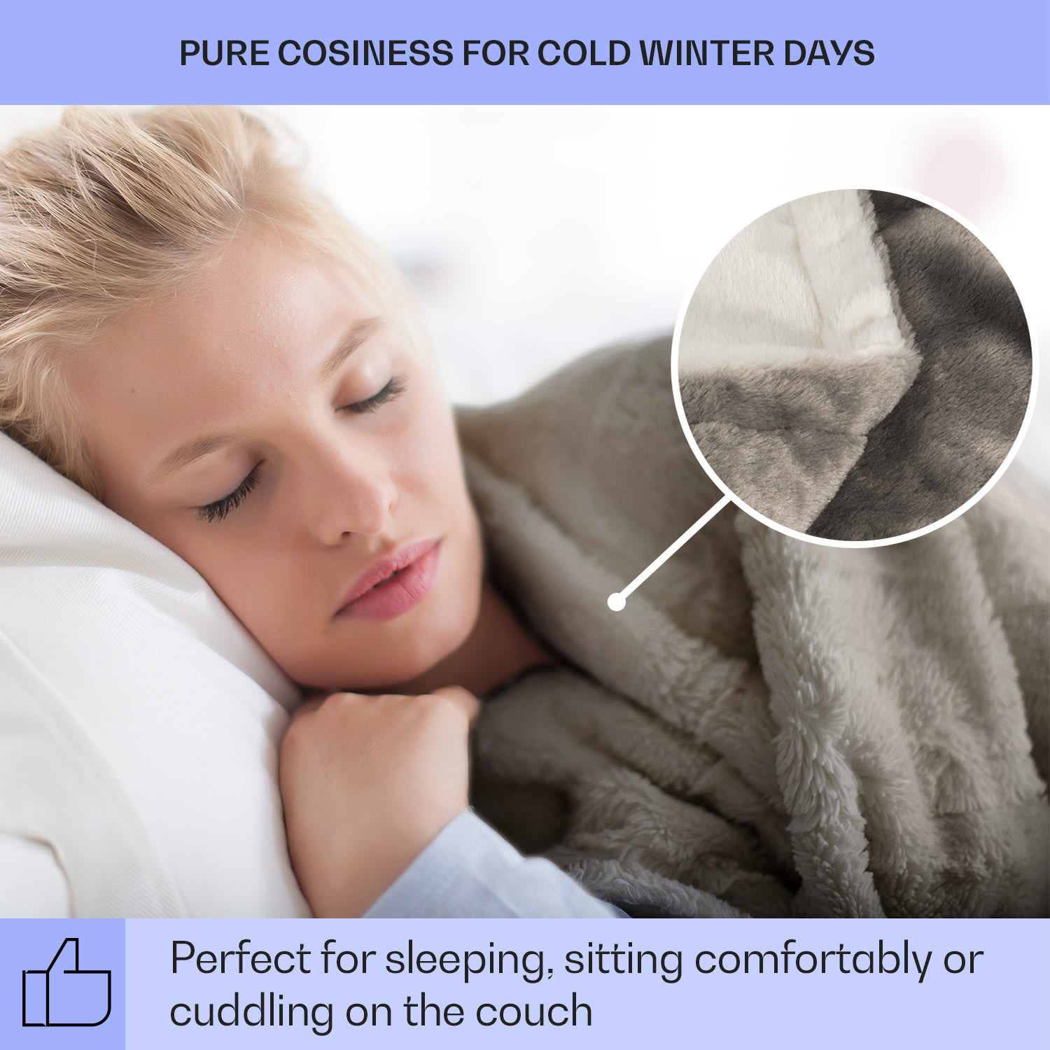 Klarstein Dr. Watson SuperSoft, vyhrievacia deka, 120 W, 180 x 130 cm, chlpatý plyš, krémová/sivá – Obrázok 4