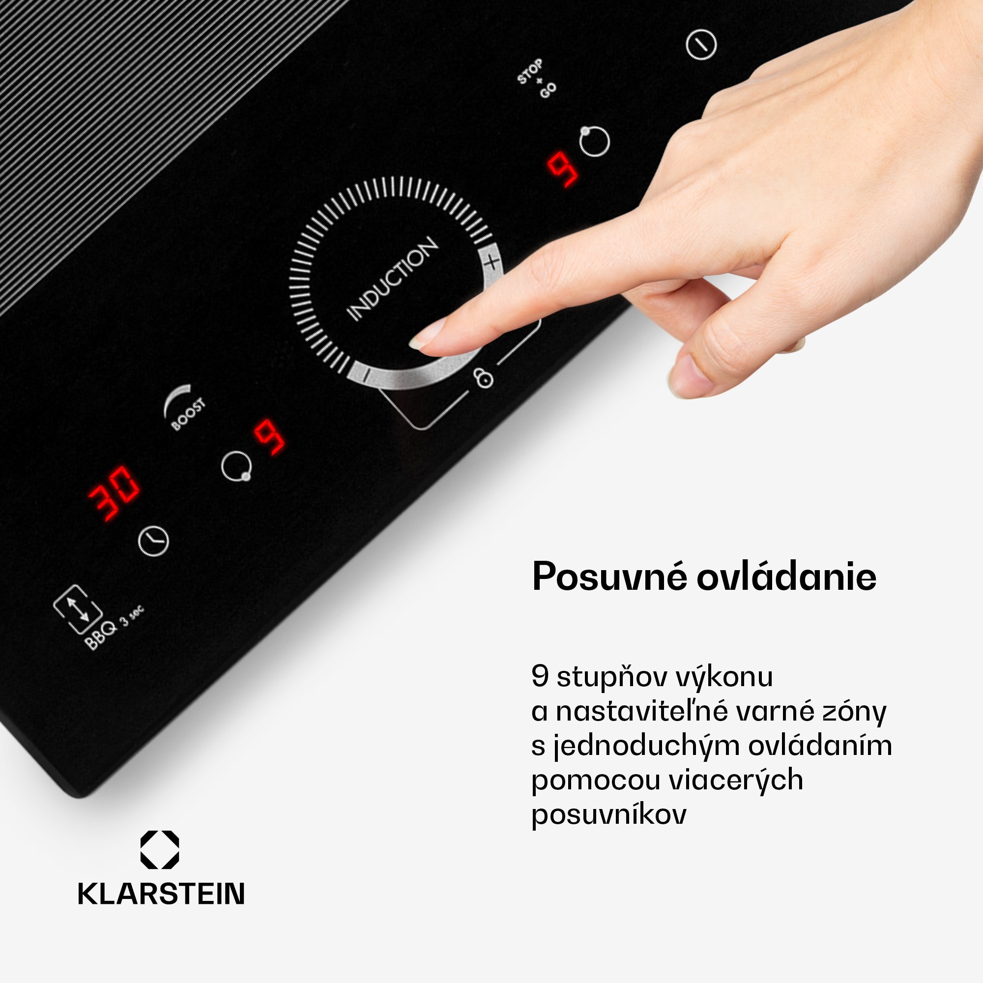 Klarstein Delicatessa Slim, indukčná varná doska, 3500 W, časovač, čierna – Obrázok 5