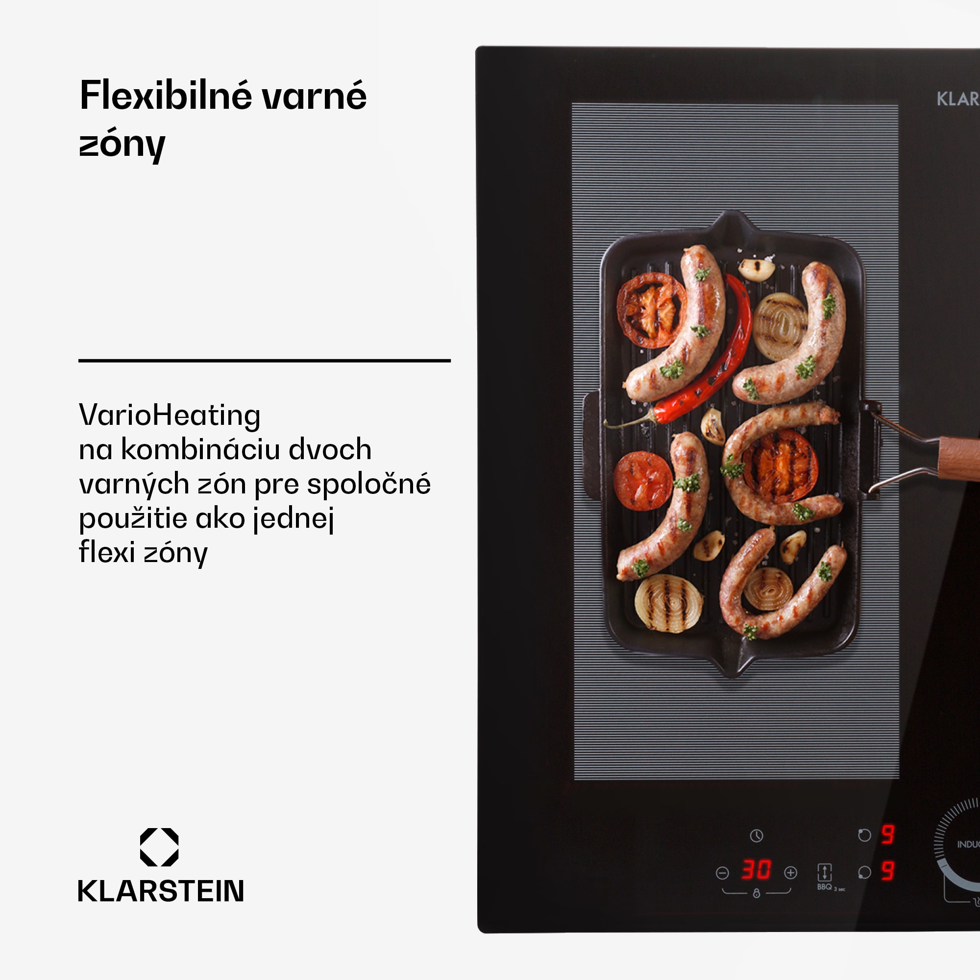 Klarstein Delicatessa 60, vstavaná indukčná varná doska, 7000 W, 4 zóny, sklokeramika, časovač – Obrázok 4
