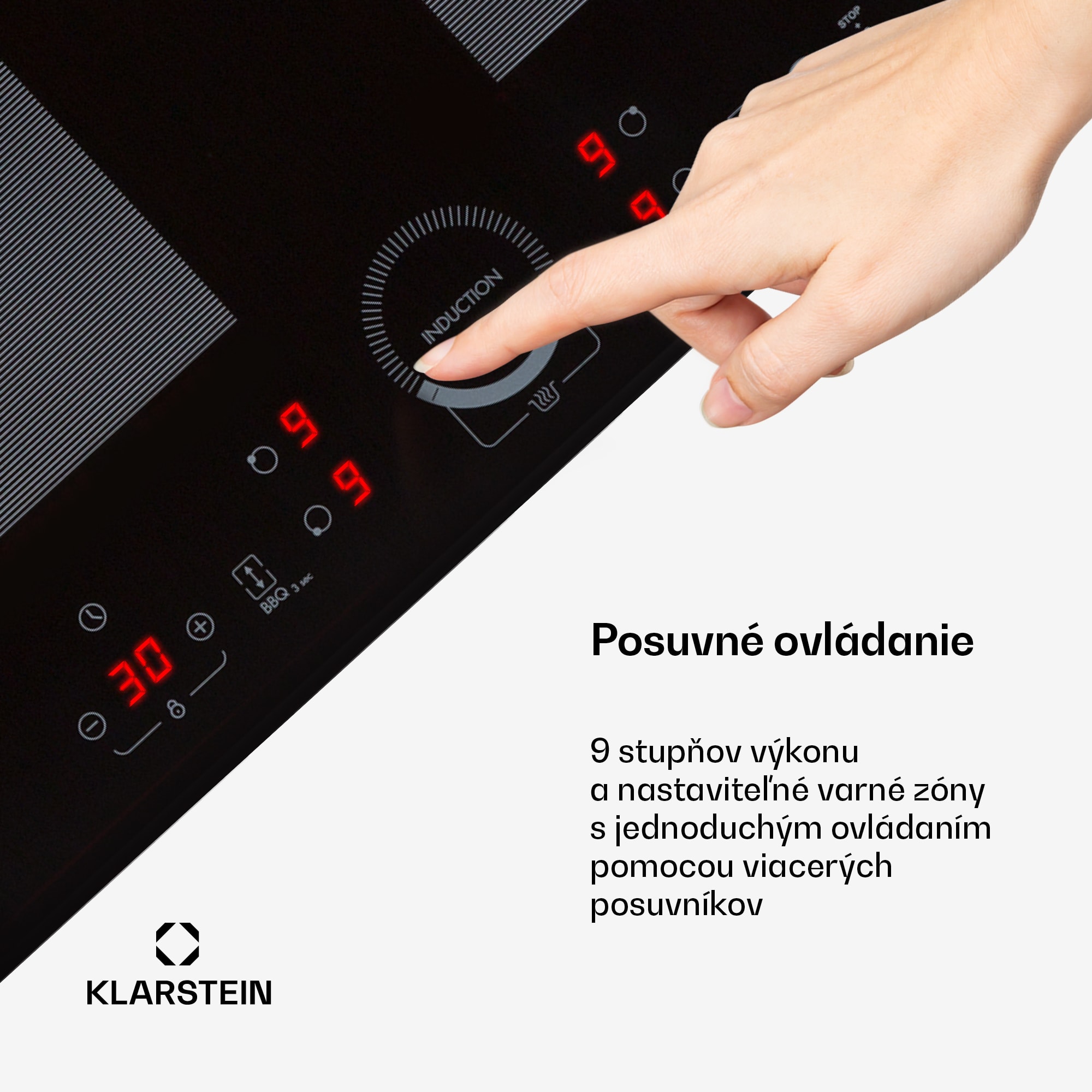 Klarstein Delicatessa 60, vstavaná indukčná varná doska, 7000 W, 4 zóny, sklokeramika, časovač – Obrázok 5