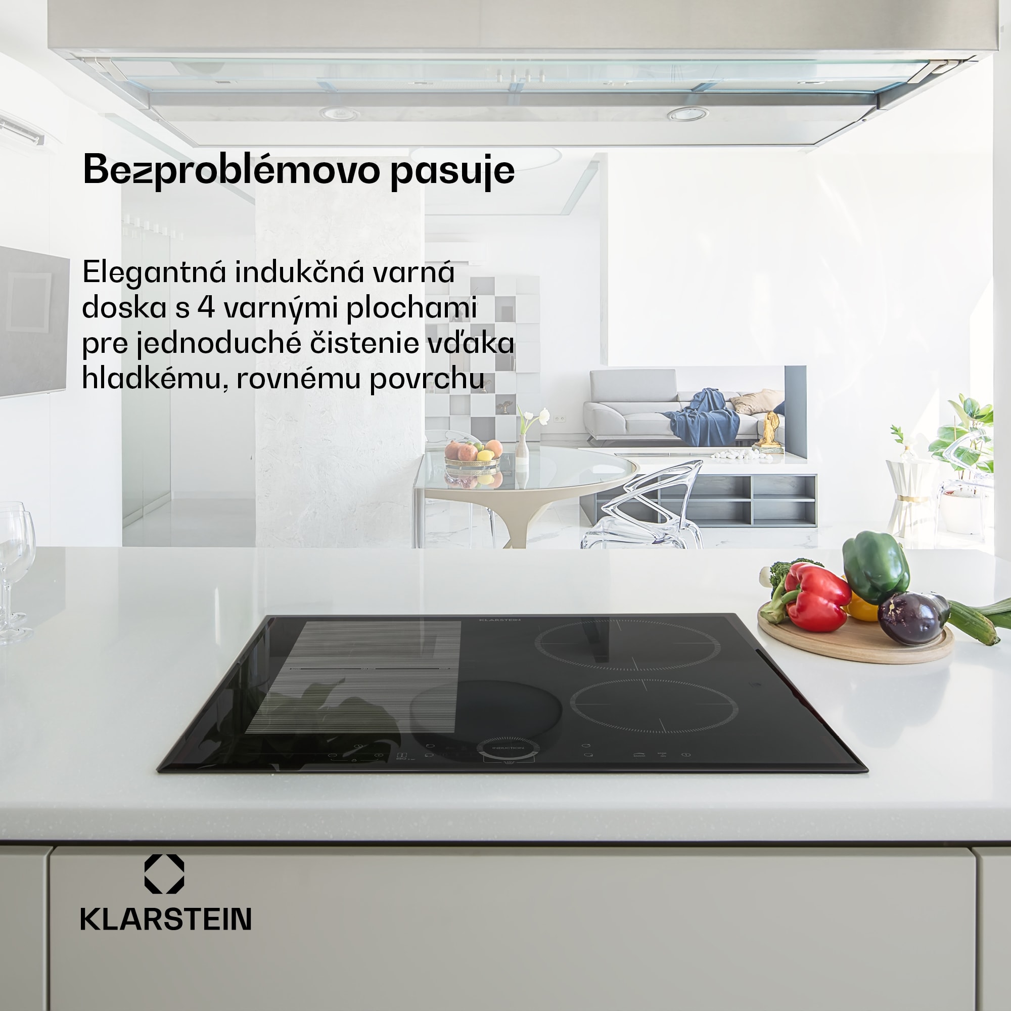 Klarstein Delicatessa 60 Hybrid, vstavaná indukčná varná doska, 7000 W, 4 zóny, čierna – Obrázok 2