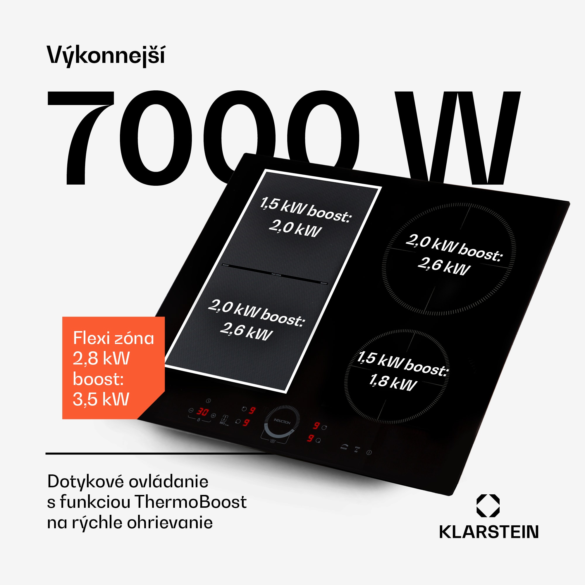 Klarstein Delicatessa 60 Hybrid, vstavaná indukčná varná doska, 7000 W, 4 zóny, čierna – Obrázok 3