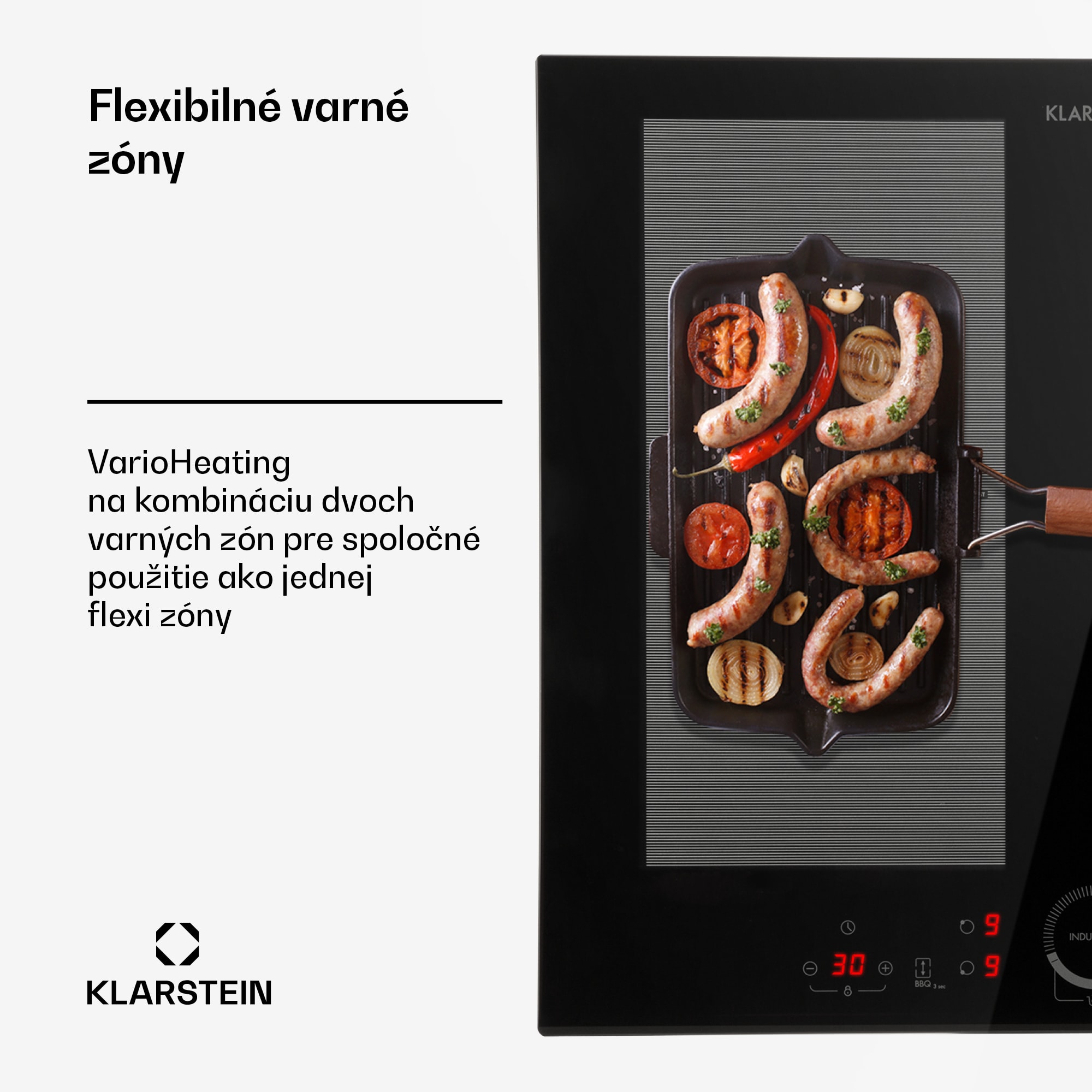 Klarstein Delicatessa 60 Hybrid, vstavaná indukčná varná doska, 7000 W, 4 zóny, čierna – Obrázok 4