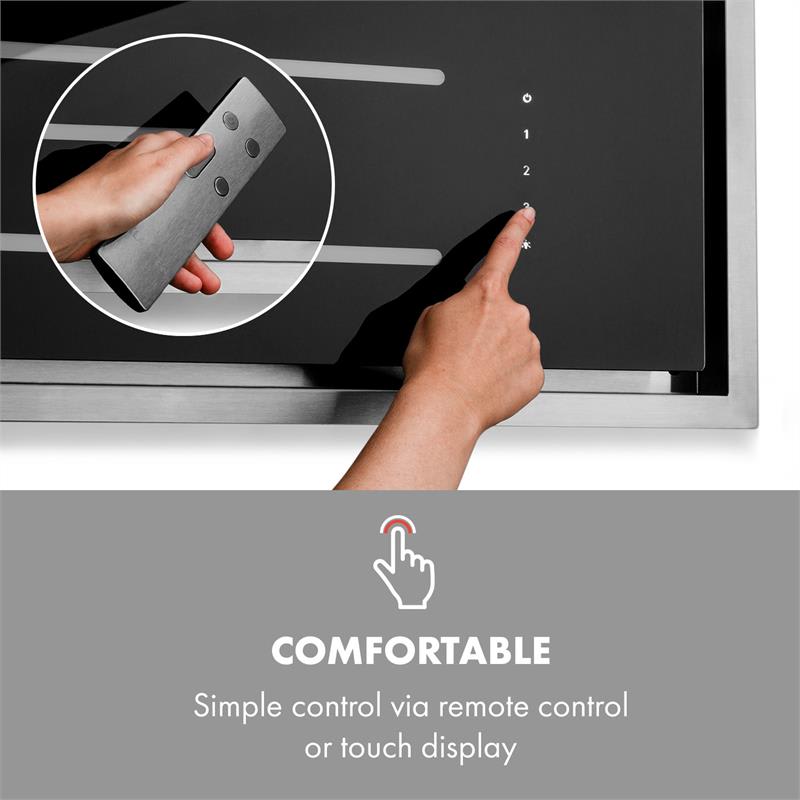 Klarstein High Line, digestor, 77 cm, stropný, 410 m³/h, ďiaľkové ovládanie, čierny – Obrázok 3