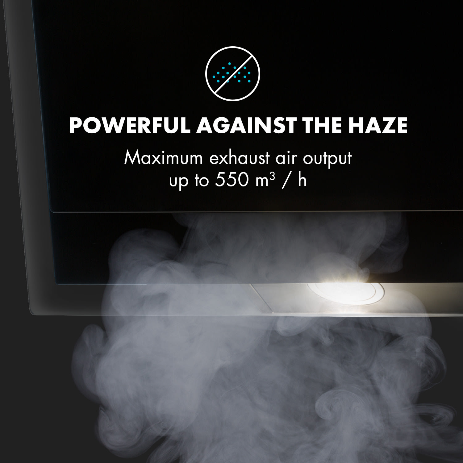 Klarstein Mirage 90, digestor, 90 cm, nástenný, 550 m³/h, A++, dotykový panel, RGB svetlo, čierny – Obrázok 3