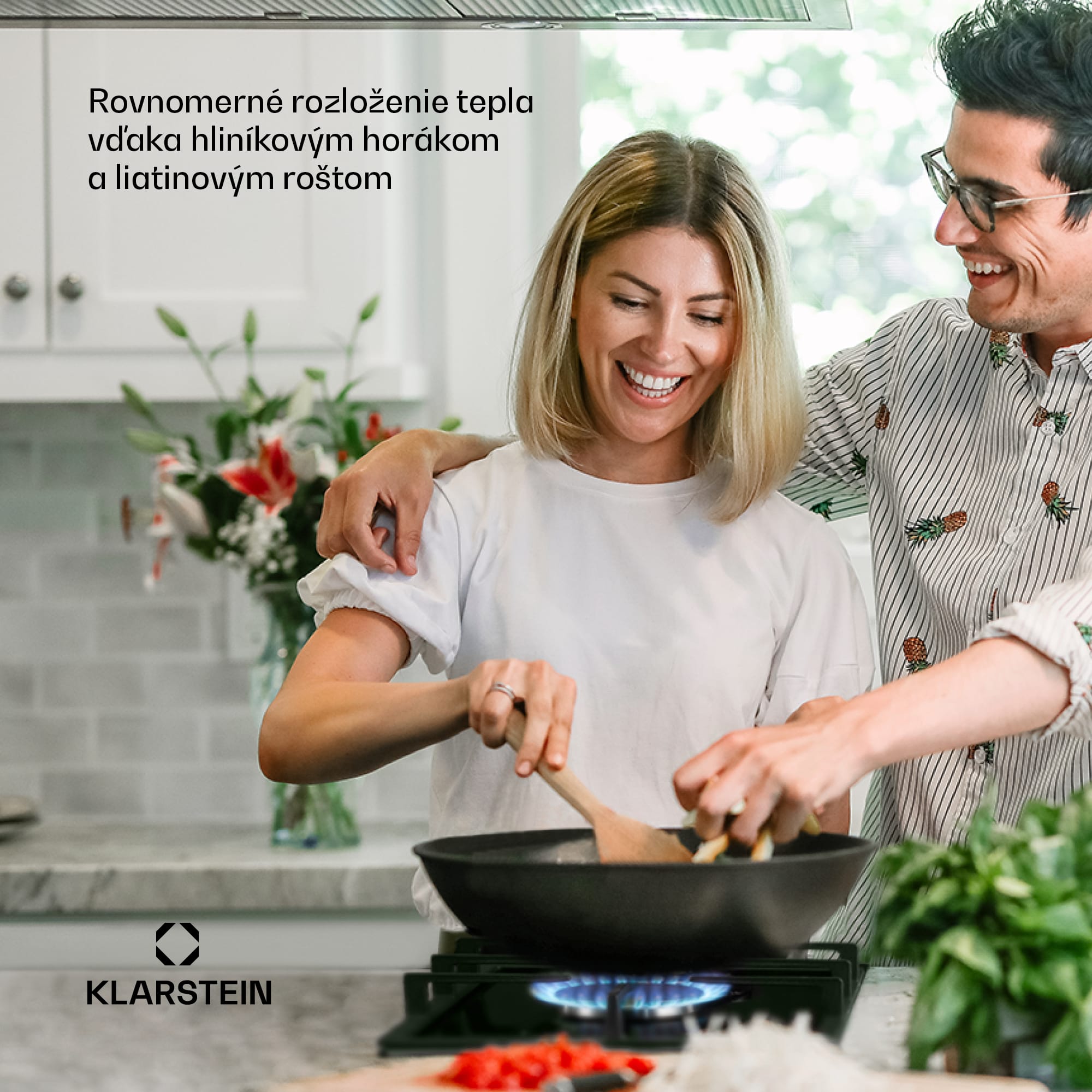 Klarstein Ignito Domino, plynová varná doska, 2 Sabaf horáky, sklokeramika, čierna – Obrázok 4