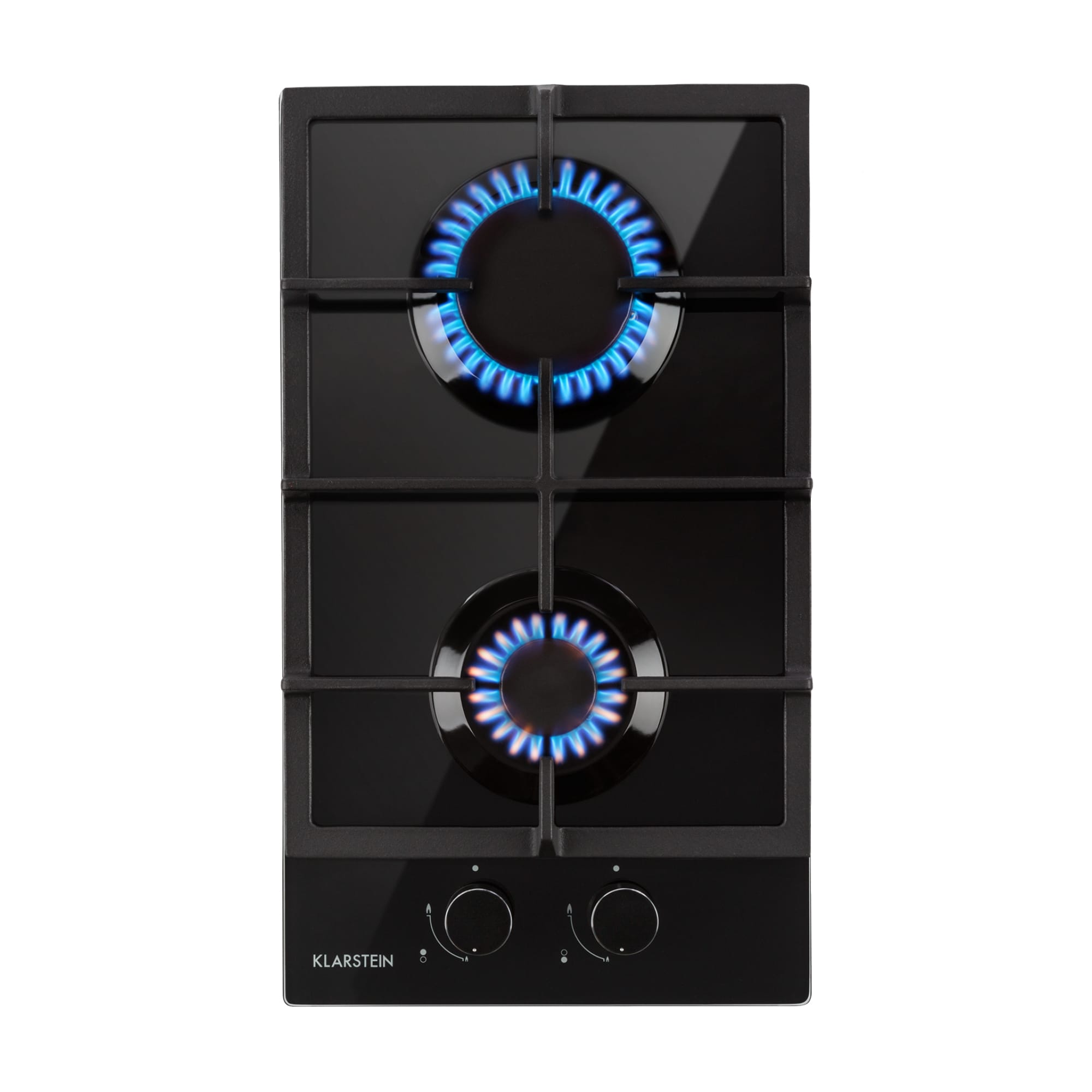 Klarstein Ignito Domino, plynová varná doska, 2 Sabaf horáky, sklokeramika, čierna