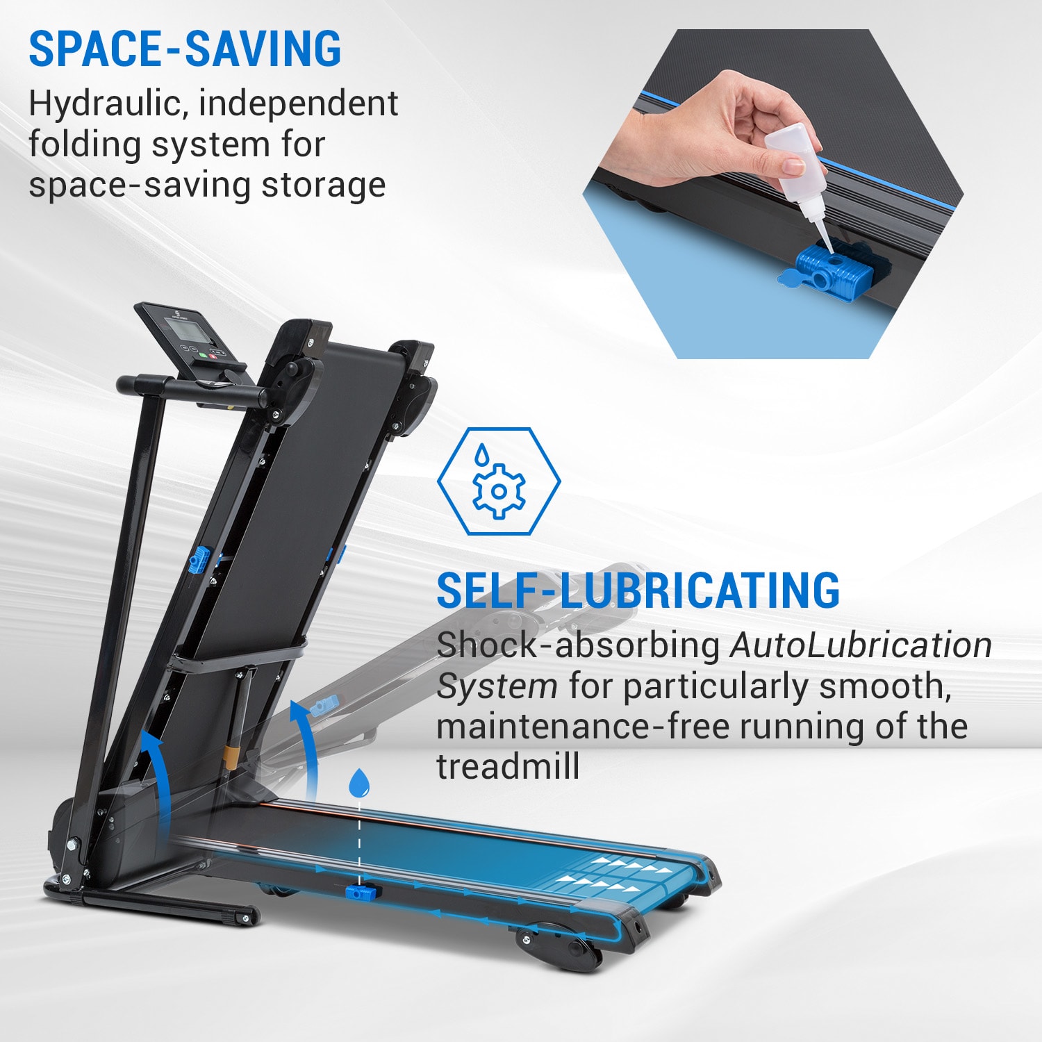 Capital Sports Pacemaker F60, bežecký pás, 1,0 HP, samopremazávací, Bluetooth – Obrázok 3