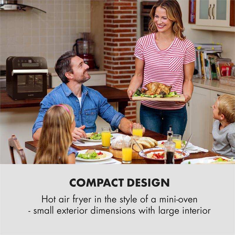 Klarstein AeroVital Cube, teplovzdušná fritéza, 1600 W, 12 l, časovač, 16 programov, čierna – Obrázok 2