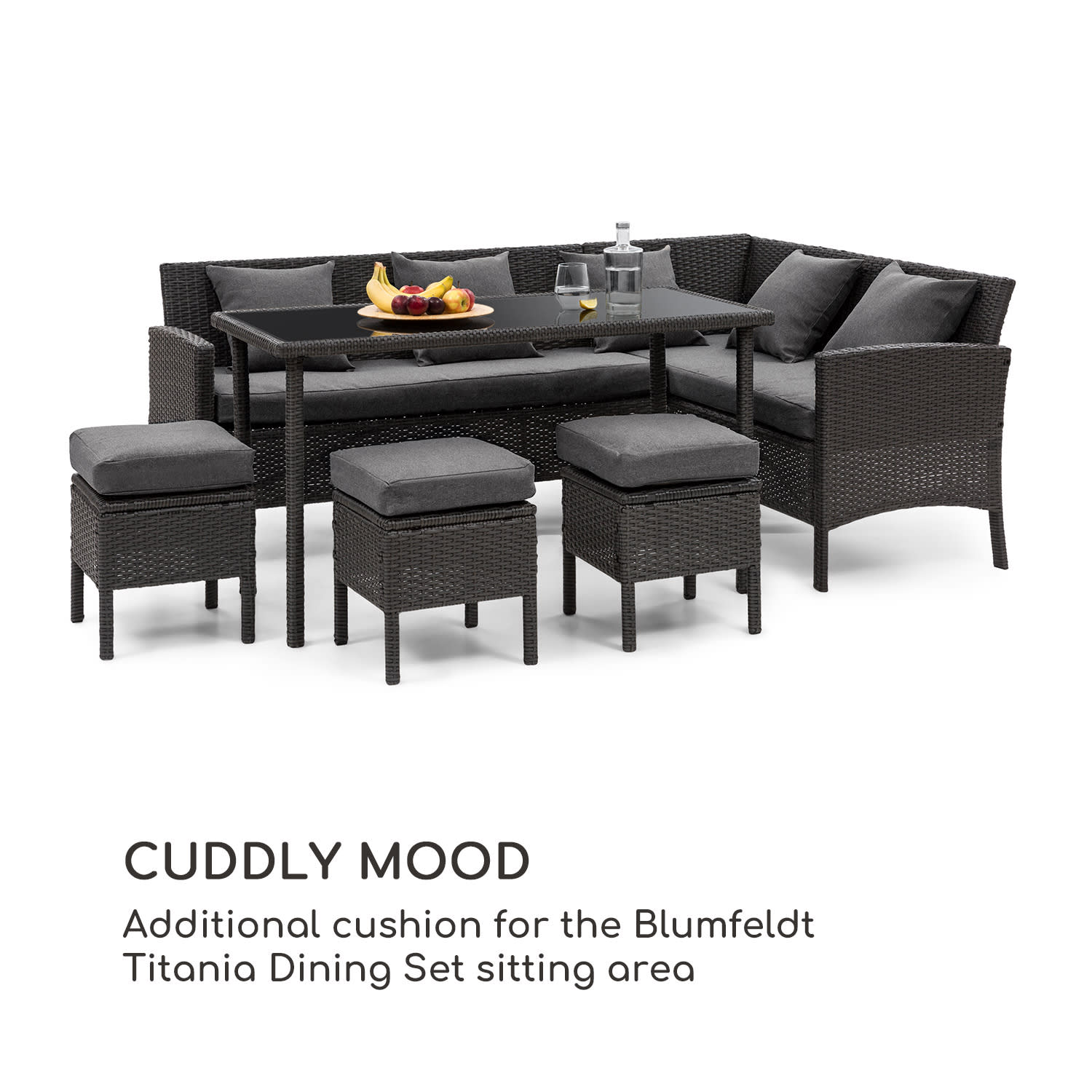 Blumfeldt Titania Pillows, vankúš, polyester, nepremokavý, melírovaný tmavosivý – Obrázok 2