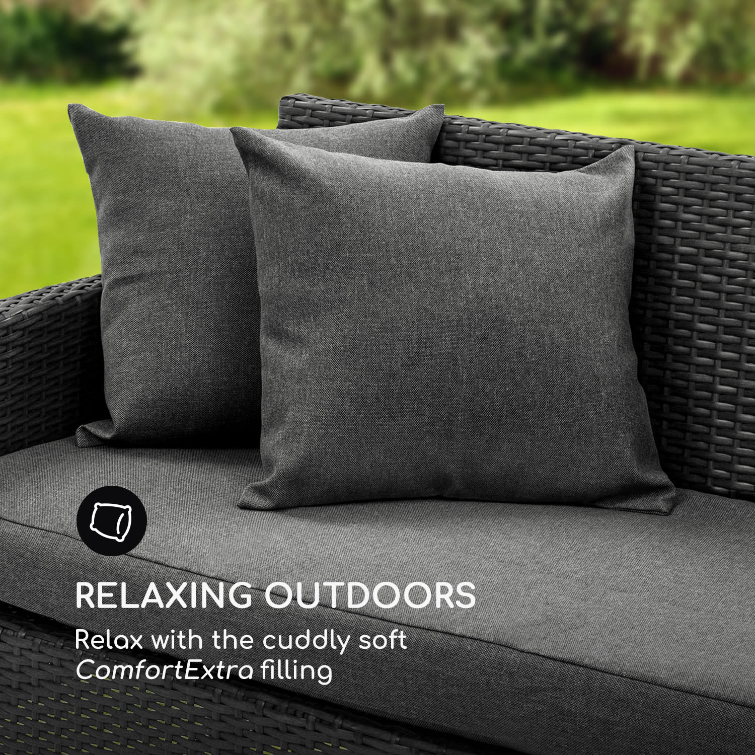 Blumfeldt Titania Pillows, vankúš, polyester, nepremokavý, melírovaný tmavosivý – Obrázok 3