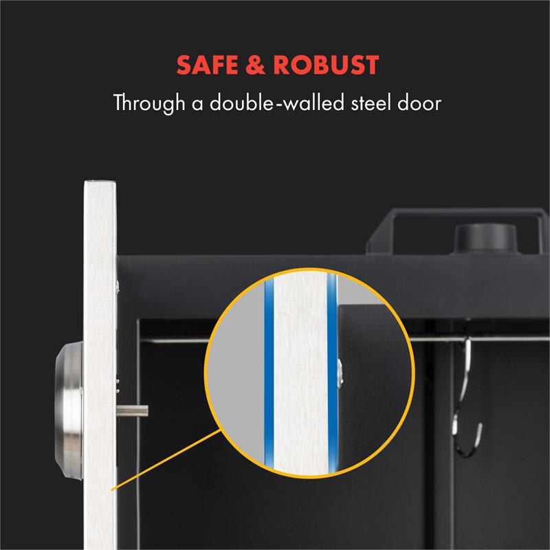 Klarstein Flintstone Steel, udiareň, udiarenská pec, 1600 W, integrovaný teplomer, ušľachtilá oceľ – Obrázok 2