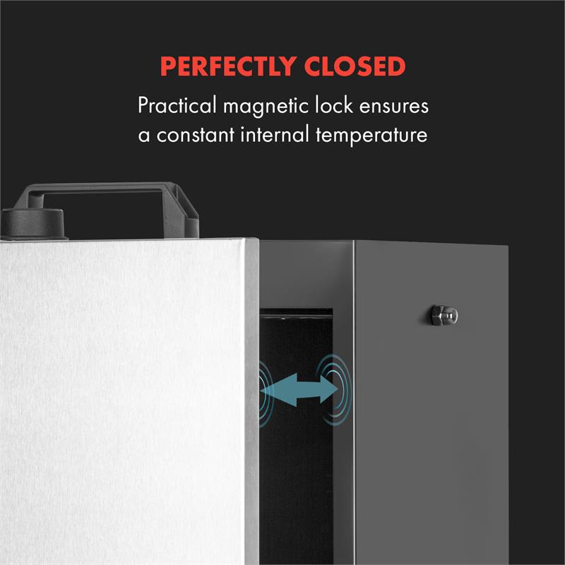 Klarstein Flintstone Steel, udiareň, udiarenská pec, 1600 W, integrovaný teplomer, ušľachtilá oceľ – Obrázok 4