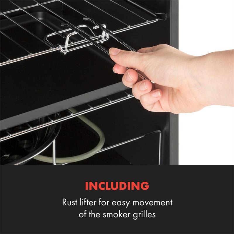 Klarstein Flintstone Steel, udiareň, udiarenská pec, 1600 W, integrovaný teplomer, ušľachtilá oceľ – Obrázok 5