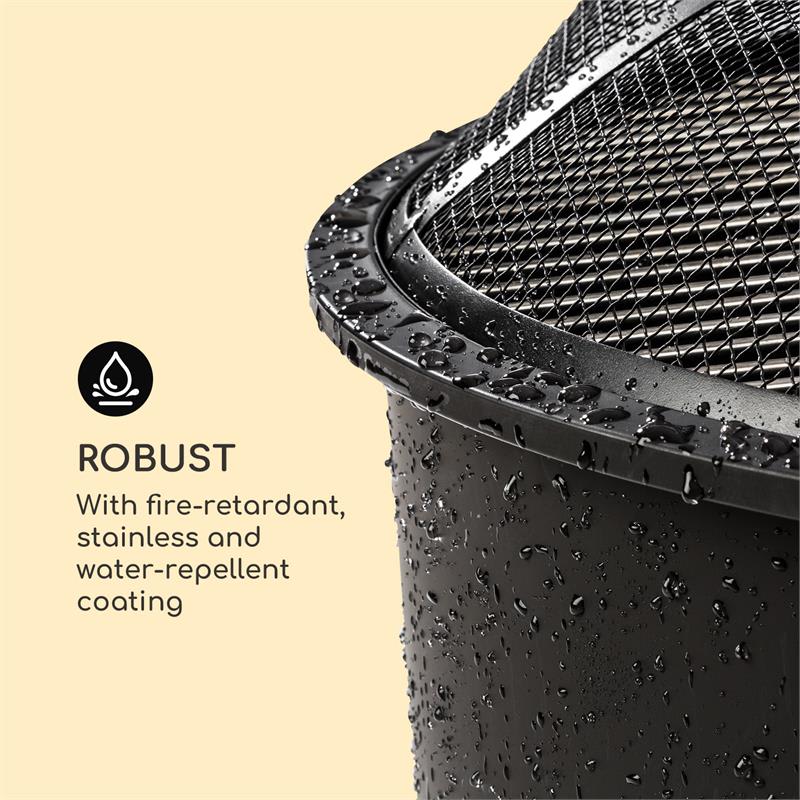 Blumfeldt Oreos, 2 v 1 nádoba na oheň a gril, Ø 75 cm ochrana pred iskrami, Ø 68 cm gril, oceľ, čierna – Obrázok 5