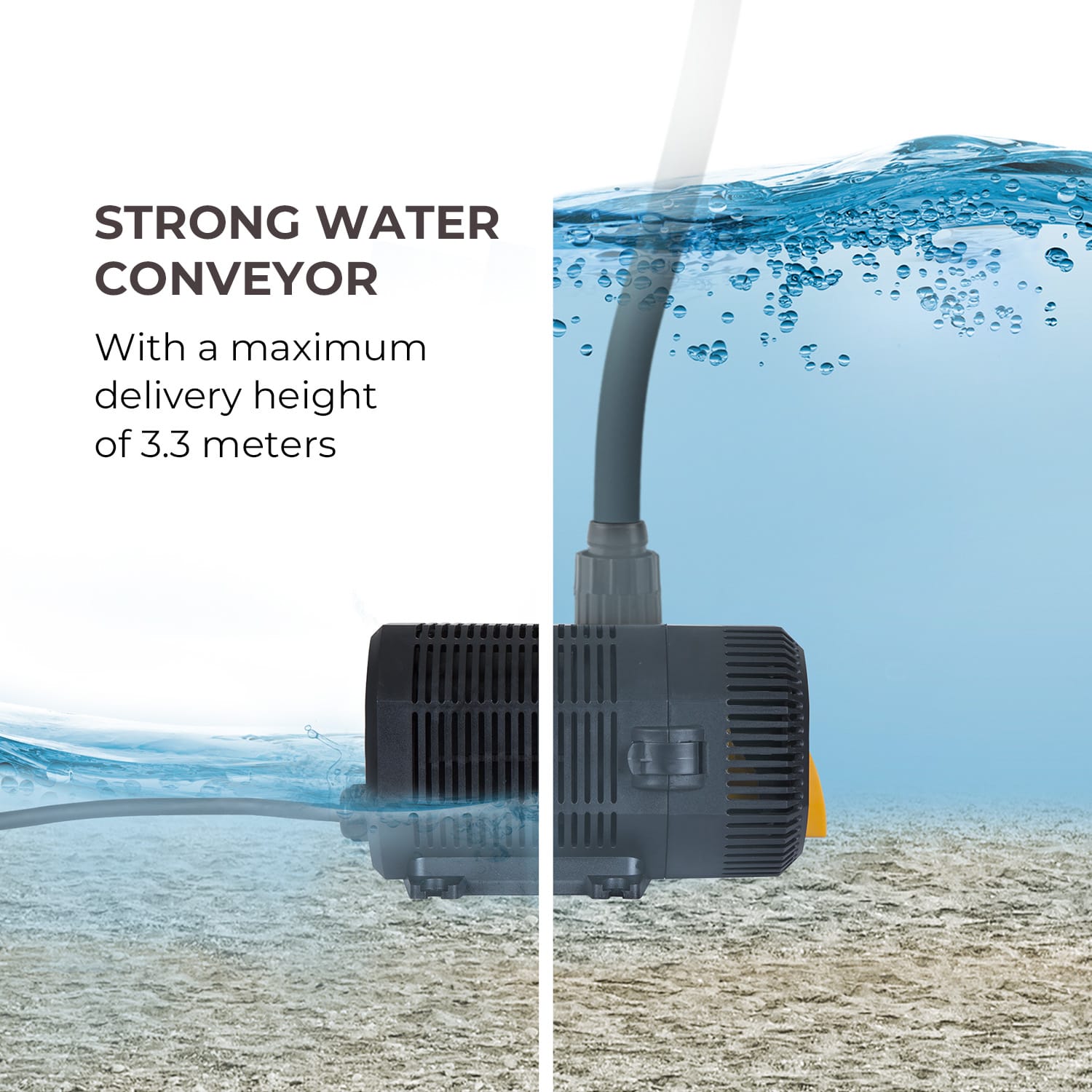 Waldbeck Nemesis T60, jazierkové čerpadlo, výkon 60 W, hĺbka čerpania 3,3 m, prietok 4700 l/h – Obrázok 5