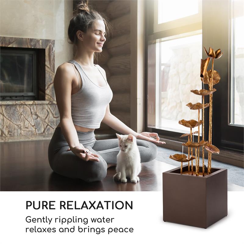 Blumfeldt Golden Orchid, záhradná fontána, pumpa 5W, IPX8, mosadzný vzhľad – Obrázok 2