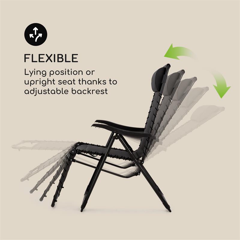 Blumfeldt California Dreaming, záhradné lehátko, čalúnenie, oceľový rám, čierne – Obrázok 5