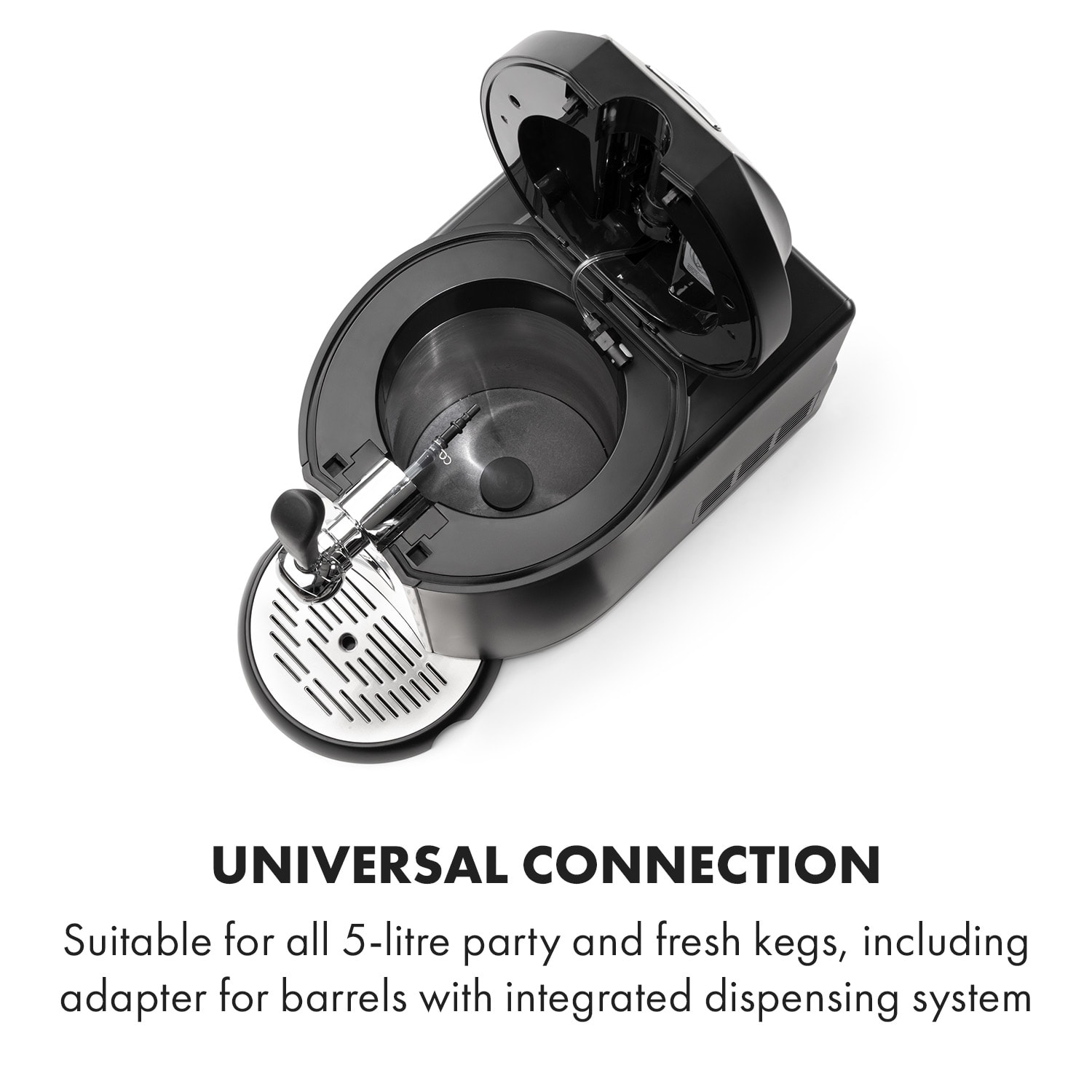 Klarstein Beerkules, výčapné zariadenie, 5 l súdok, kompresor, 120 W, čierne – Obrázok 5