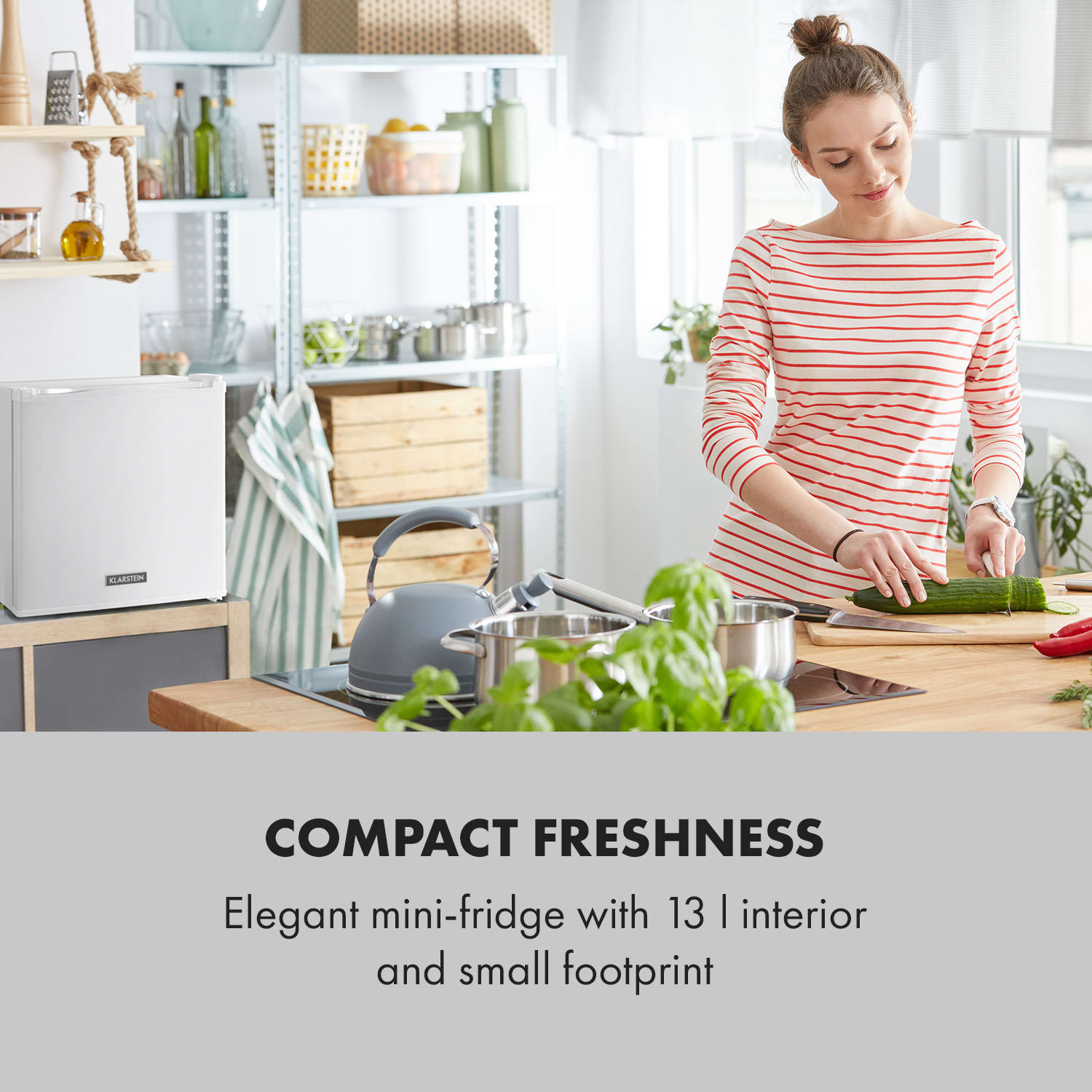 Klarstein Secret Cool, mini chladnička, minibar, 13 l, energet. trieda G biela – Obrázok 2