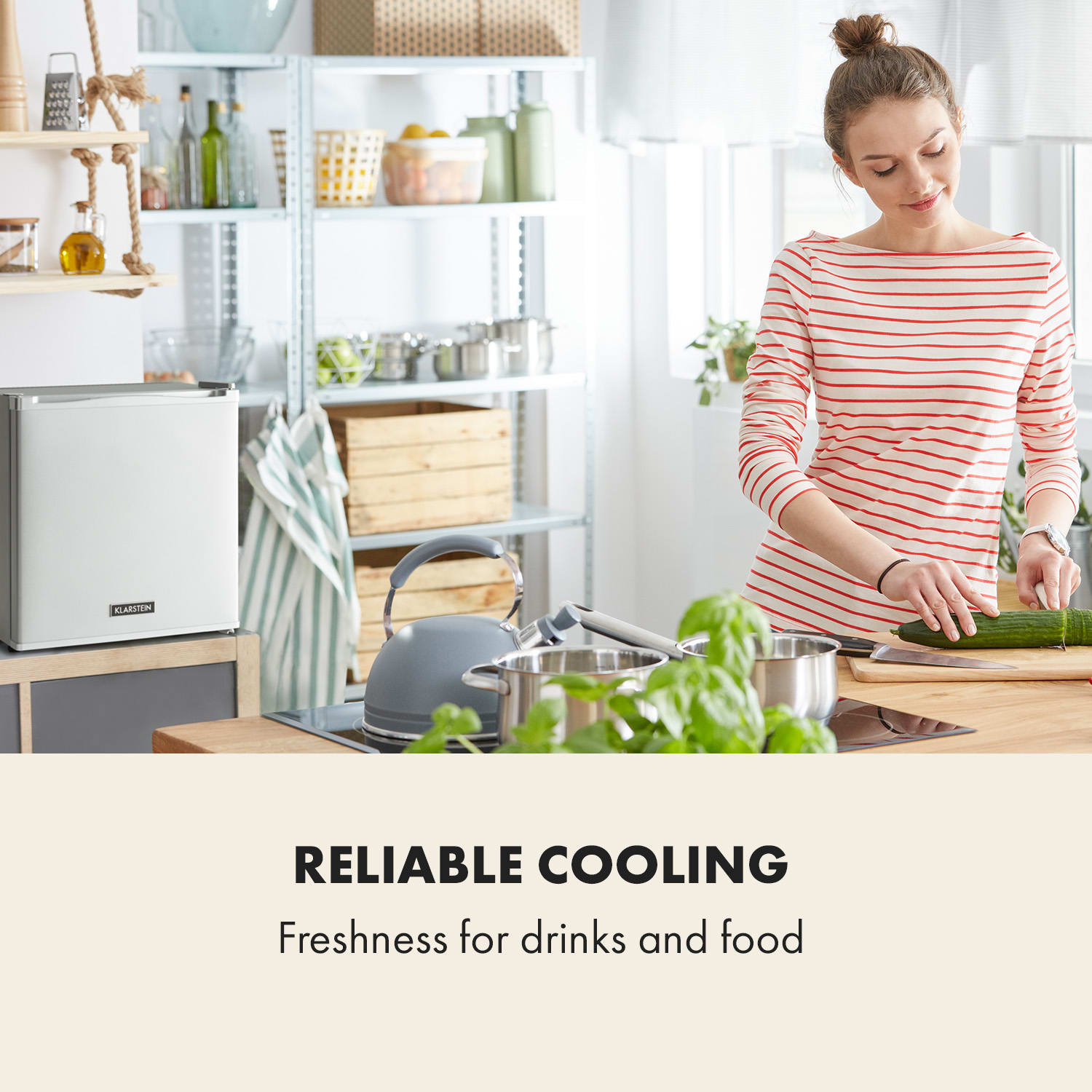 Klarstein Secret Cool, mini chladnička, minibar, 13 l, energet. trieda G, strieborná – Obrázok 2