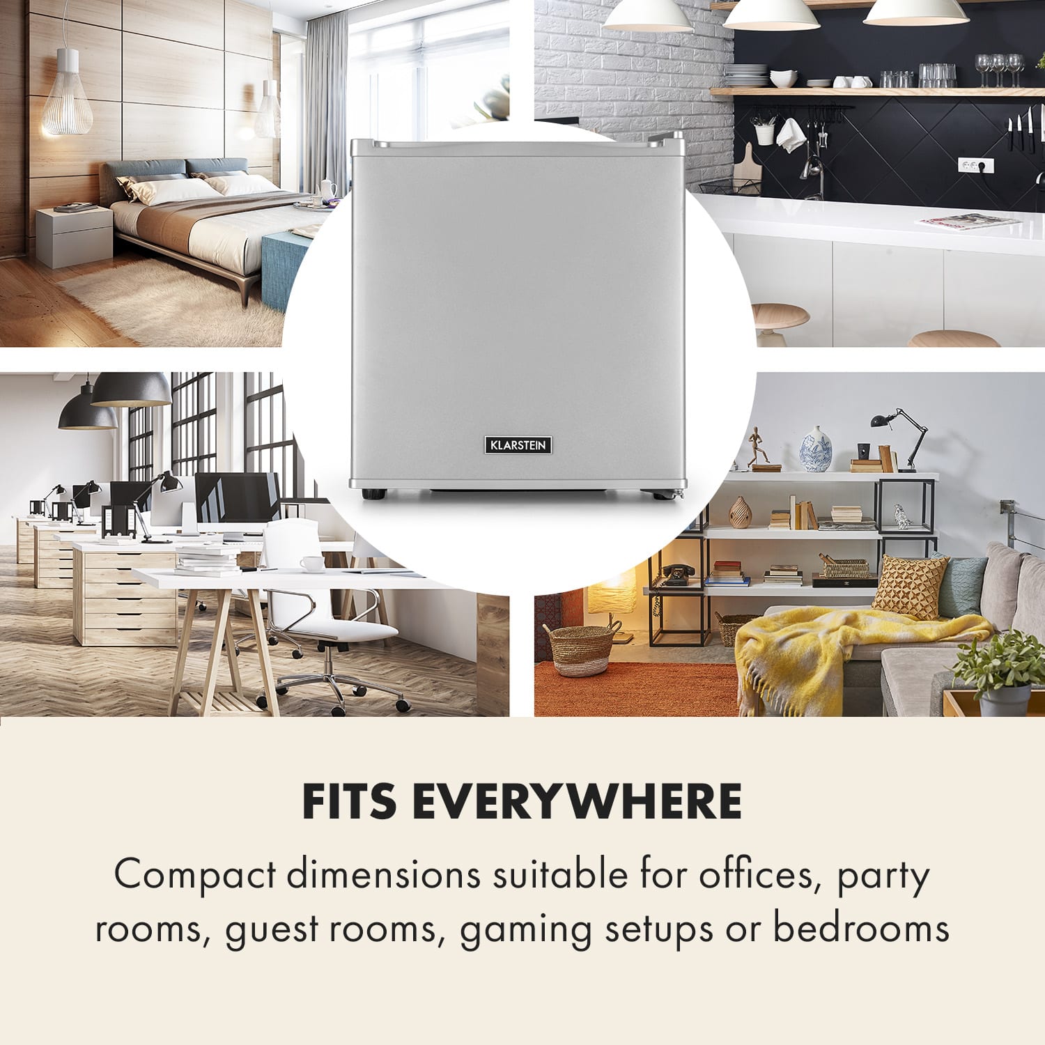 Klarstein Secret Cool, mini chladnička, minibar, 13 l, energet. trieda G, strieborná – Obrázok 4