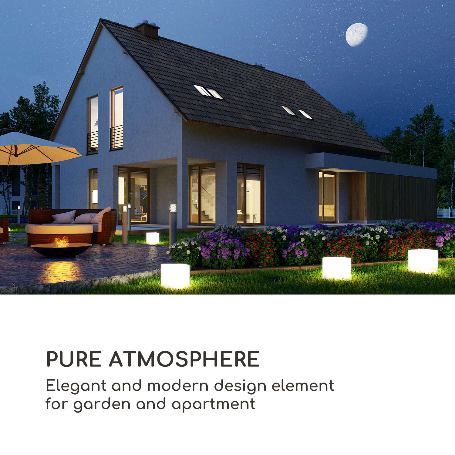 Blumfeldt Shinecube XL, svietiaca kocka, 40 x 40 x 40 cm, 16 LED farieb, 4 svetelné režimy, biela – Obrázok 3