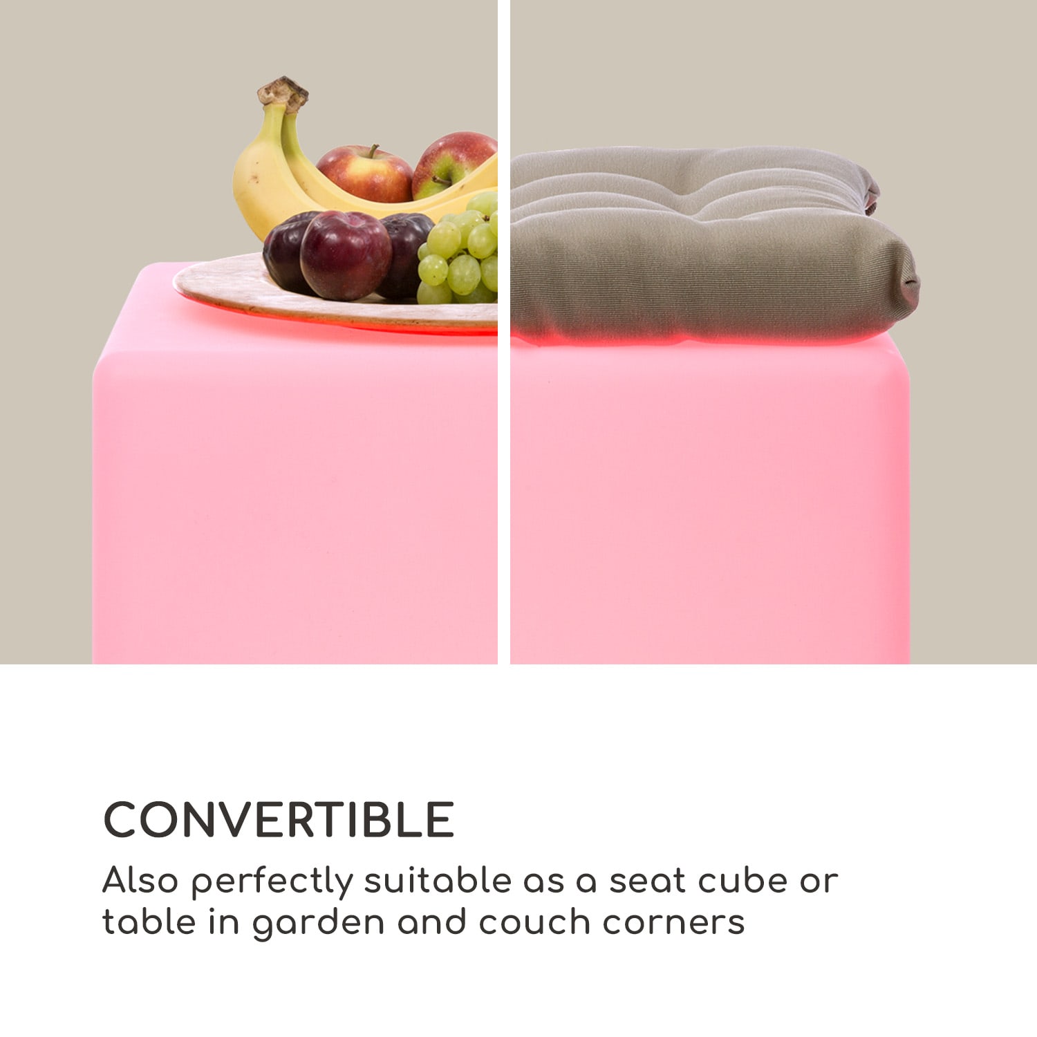 Blumfeldt Shinecube XL, svietiaca kocka, 40 x 40 x 40 cm, 16 LED farieb, 4 svetelné režimy, biela – Obrázok 5