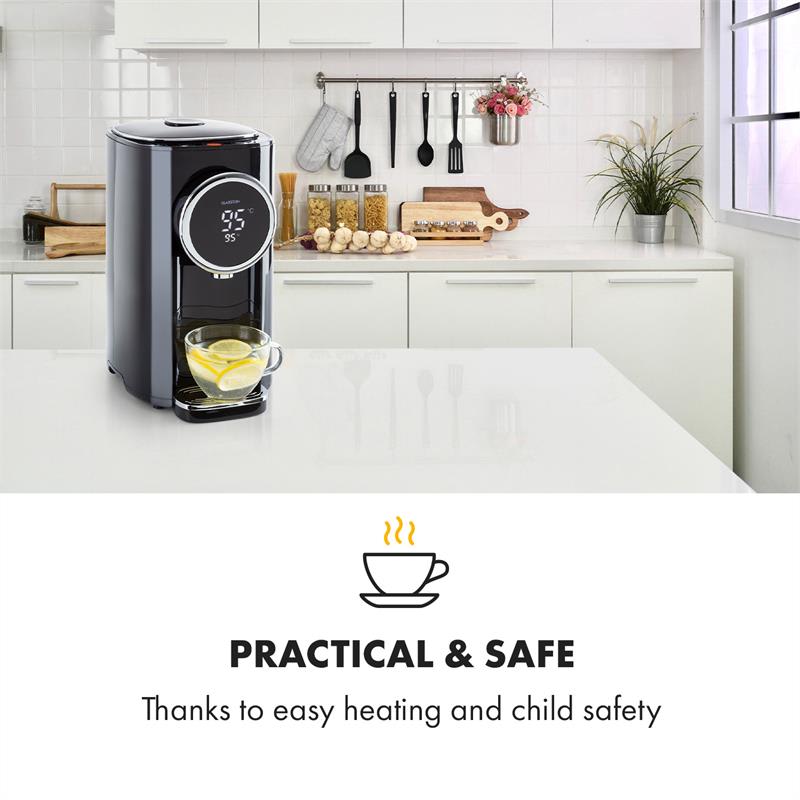 Klarstein Hot Springs, dávkovač horúcej vody, 5 l, 49-95 °C, nádrž na vodu z nehrdzavejúcej ocele – Obrázok 2