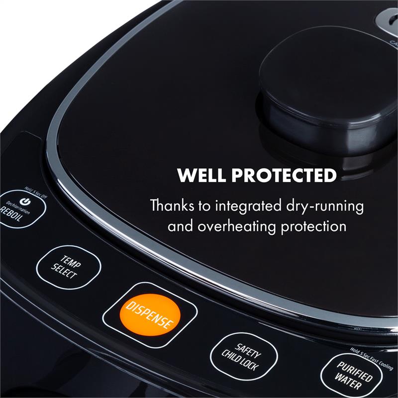 Klarstein Hot Springs, dávkovač horúcej vody, 5 l, 49-95 °C, nádrž na vodu z nehrdzavejúcej ocele – Obrázok 3